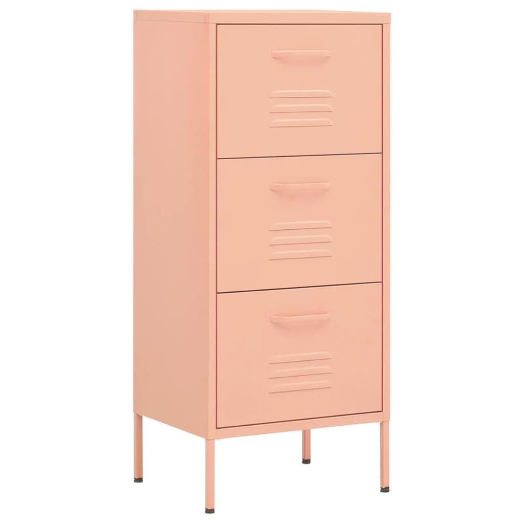 vidaXL Mehrzweckschrank Lagerschrank Rosa 42,5x35x101,5 cm Stahl