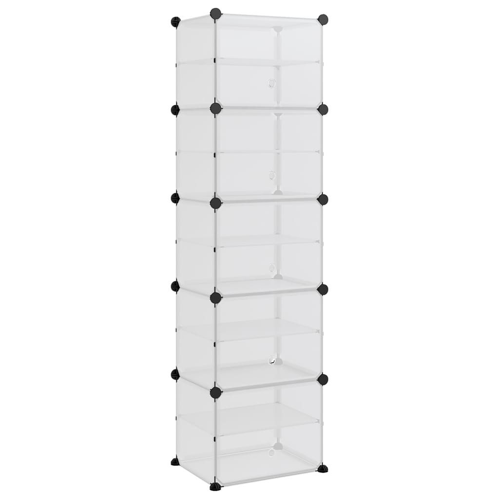vidaXL Schuhregal Schuhregal Transparent 44x31,5x153,5 cm PP, 1-tlg.