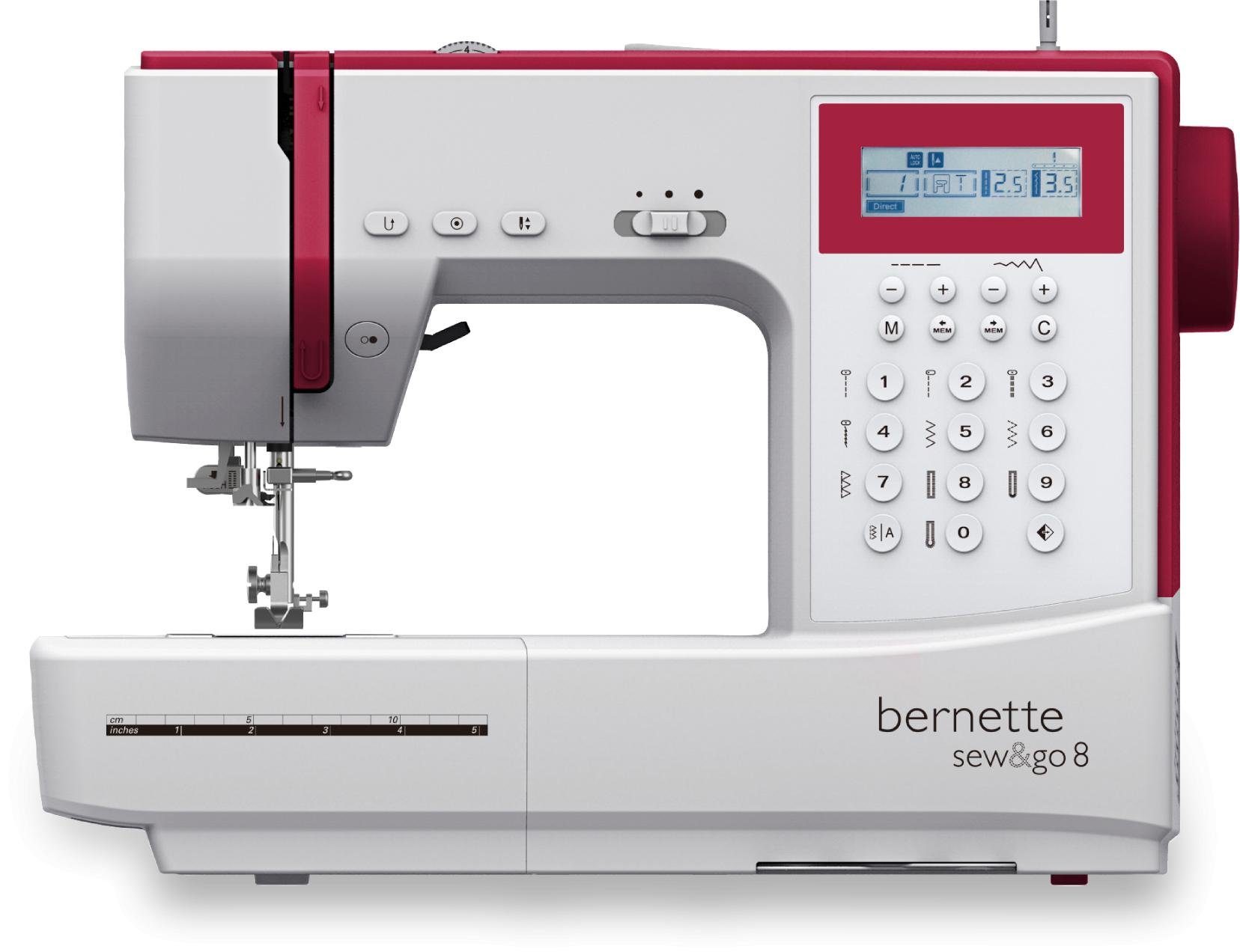 Bernette Computer-Nähmaschine sew&go 8, 197 Programme, - einstellbare Stichlänge, Stichbreite, Einfädelautomatik, Nadelstopp