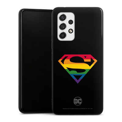 DeinDesign Handyhülle Superman Regenbogen Offizielles Lizenzprodukt, Samsung Galaxy A53 5G Silikon Hülle Bumper Case Handy Schutzhülle