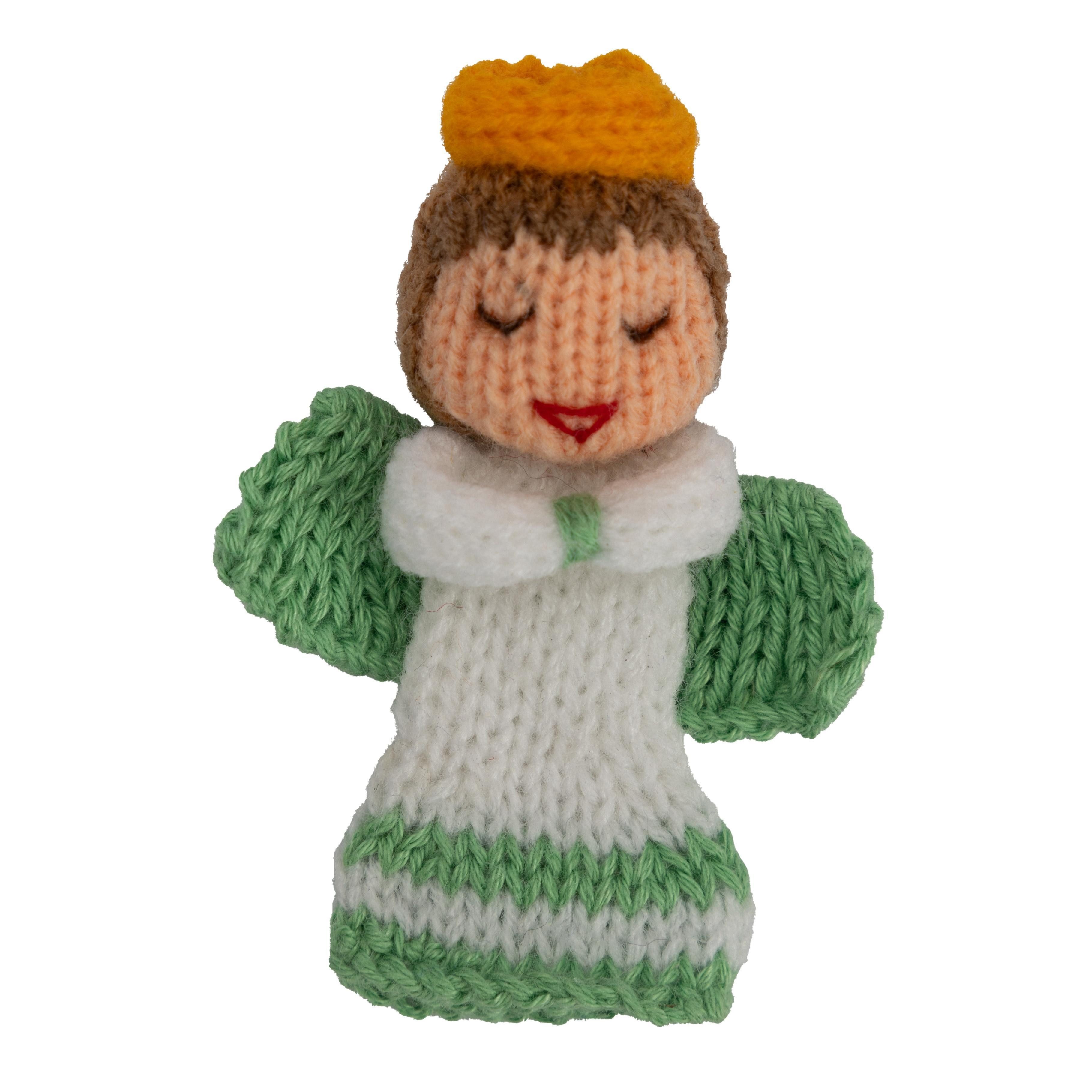 El Puente Fingerpuppe Gestrickte Fingerpuppe "Engel", Handmade, Fair Trade