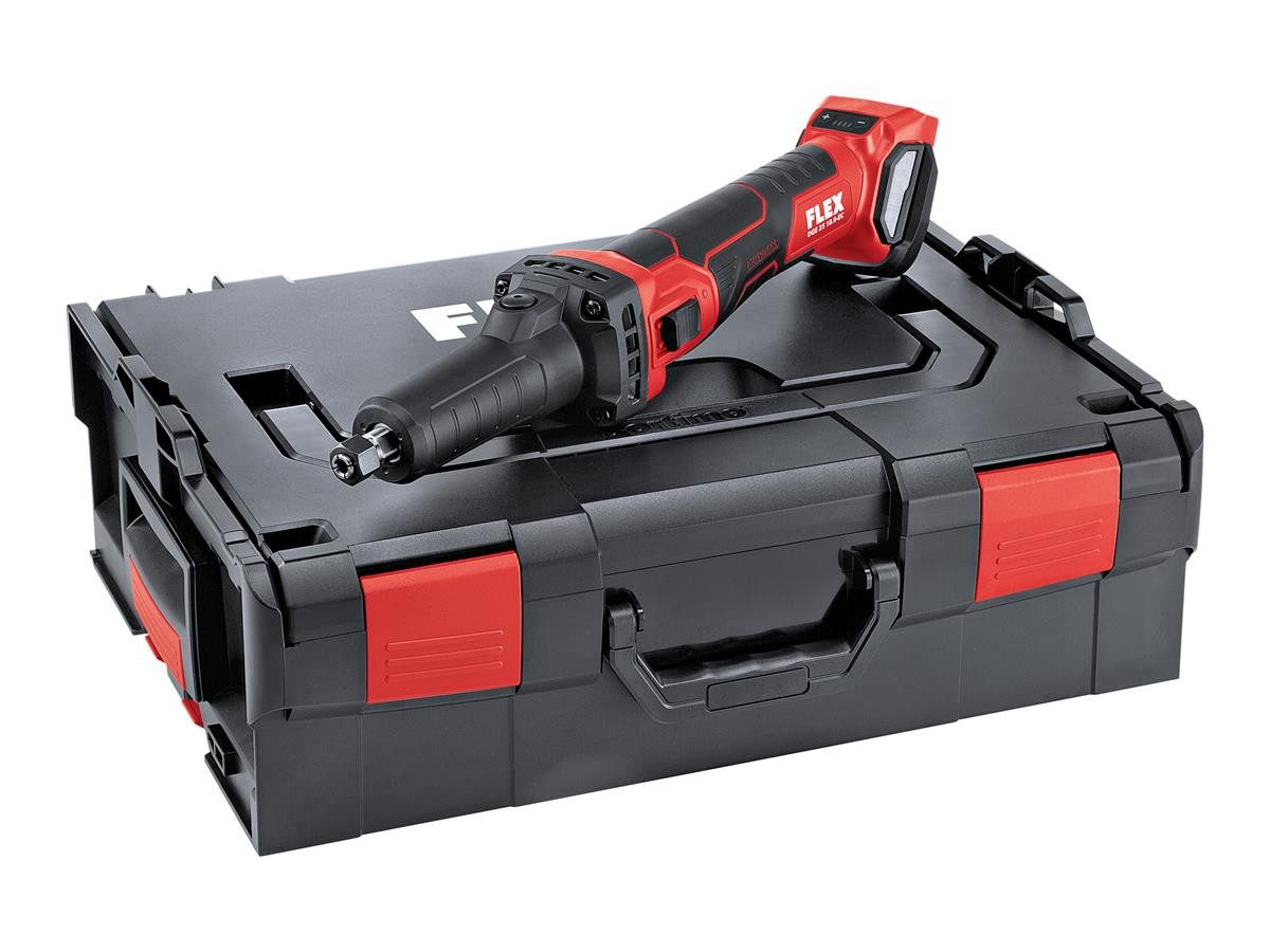 Flex Akku-Geradschleifer DGE 25 18.0-EC, max. 25000 U/min, (Solo Version inkl. L-BOXX), CDC-Konstantelektronik, Sanftanlauf, Überlastungsschutz