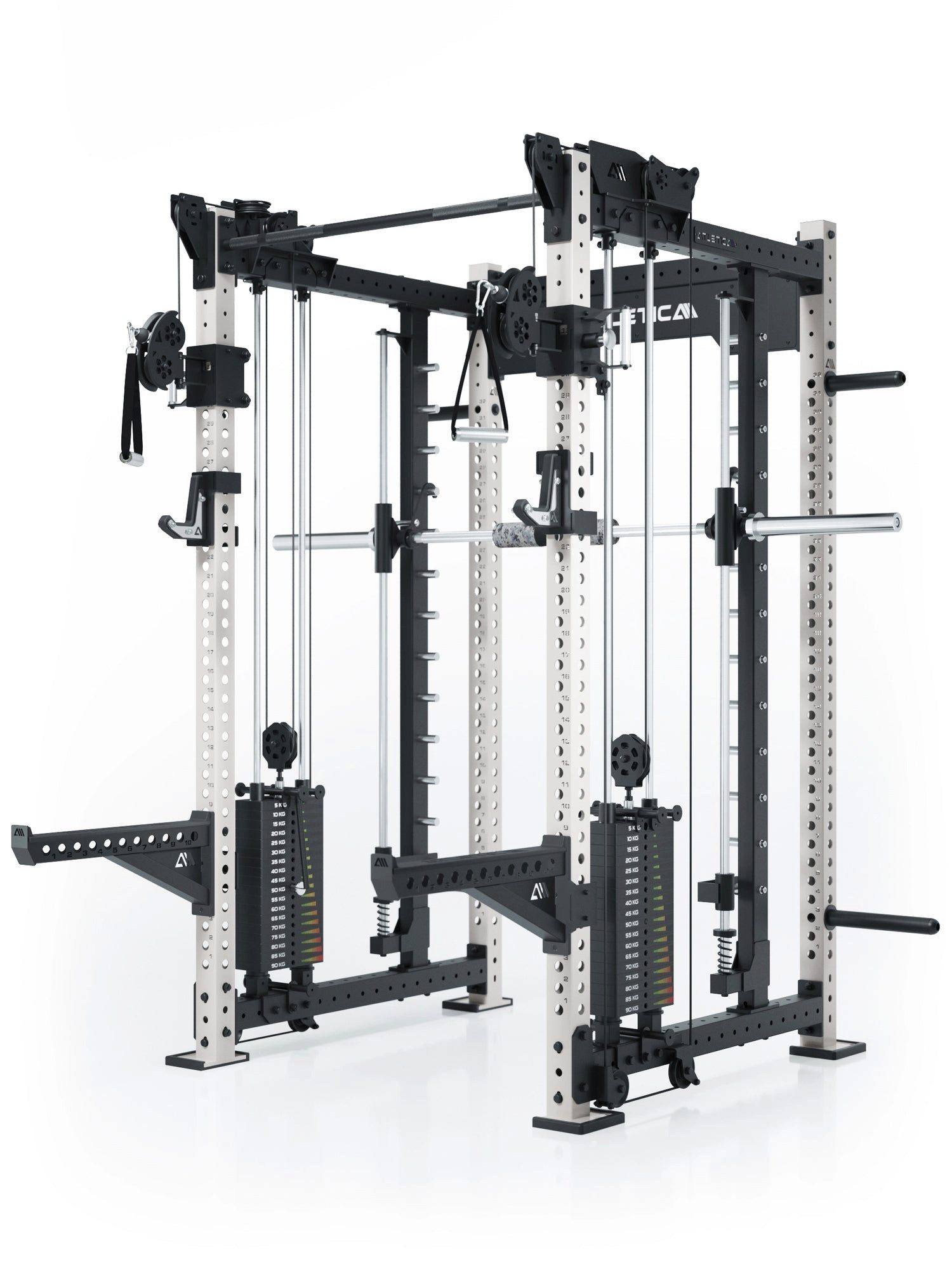 ATLETICA Power Rack R8 Bradley Combat, 180kg Weight Stack, Weiss, Power ...