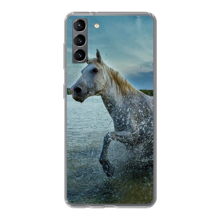 MuchoWow Handyhülle Pferd - Wasser - Tropfen Phone Case Handyhülle Samsung Galaxy S21 Plus Silikon Schutzhülle