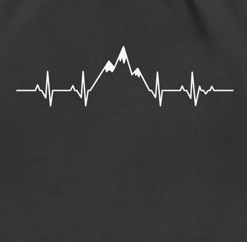 Shirtracer Turnbeutel Herzschlag Berge, Symbol und Zeichen Outfit