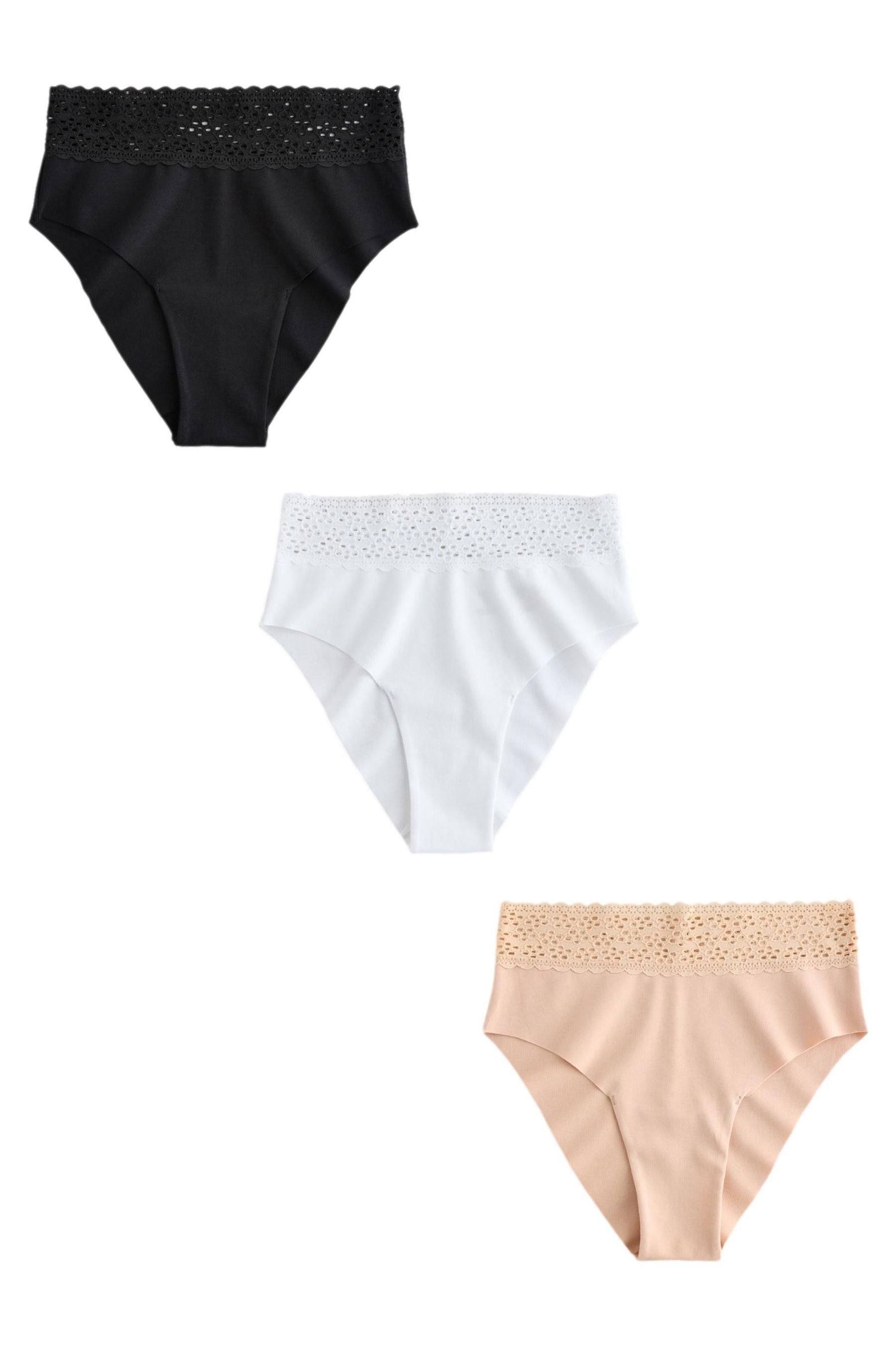 Next Taillenslip 3er-Pack nahtlose Hochbund-Slips mit hohem Bein (3-St)