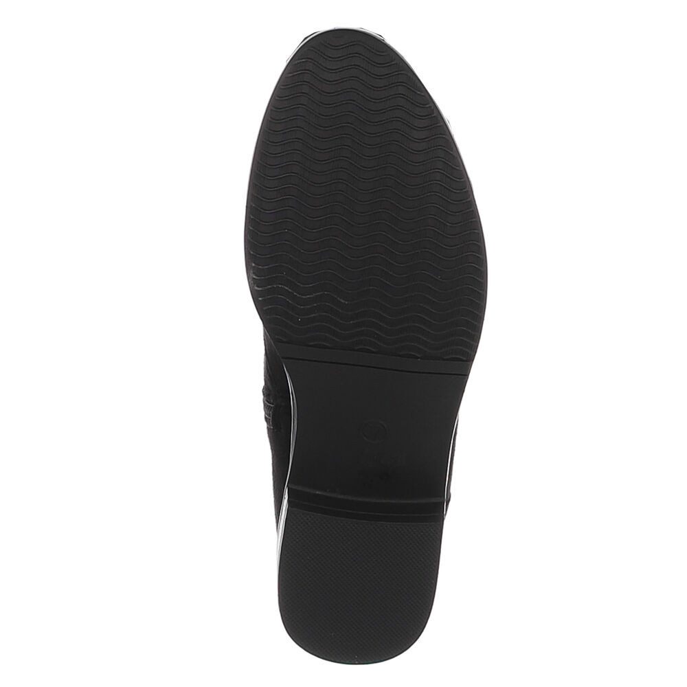 Ital-Design Elegante Overknee-Stiefel aus weichem Material für Damen Stiefel (90727008) Blockabsatz Overknees in Schwarz