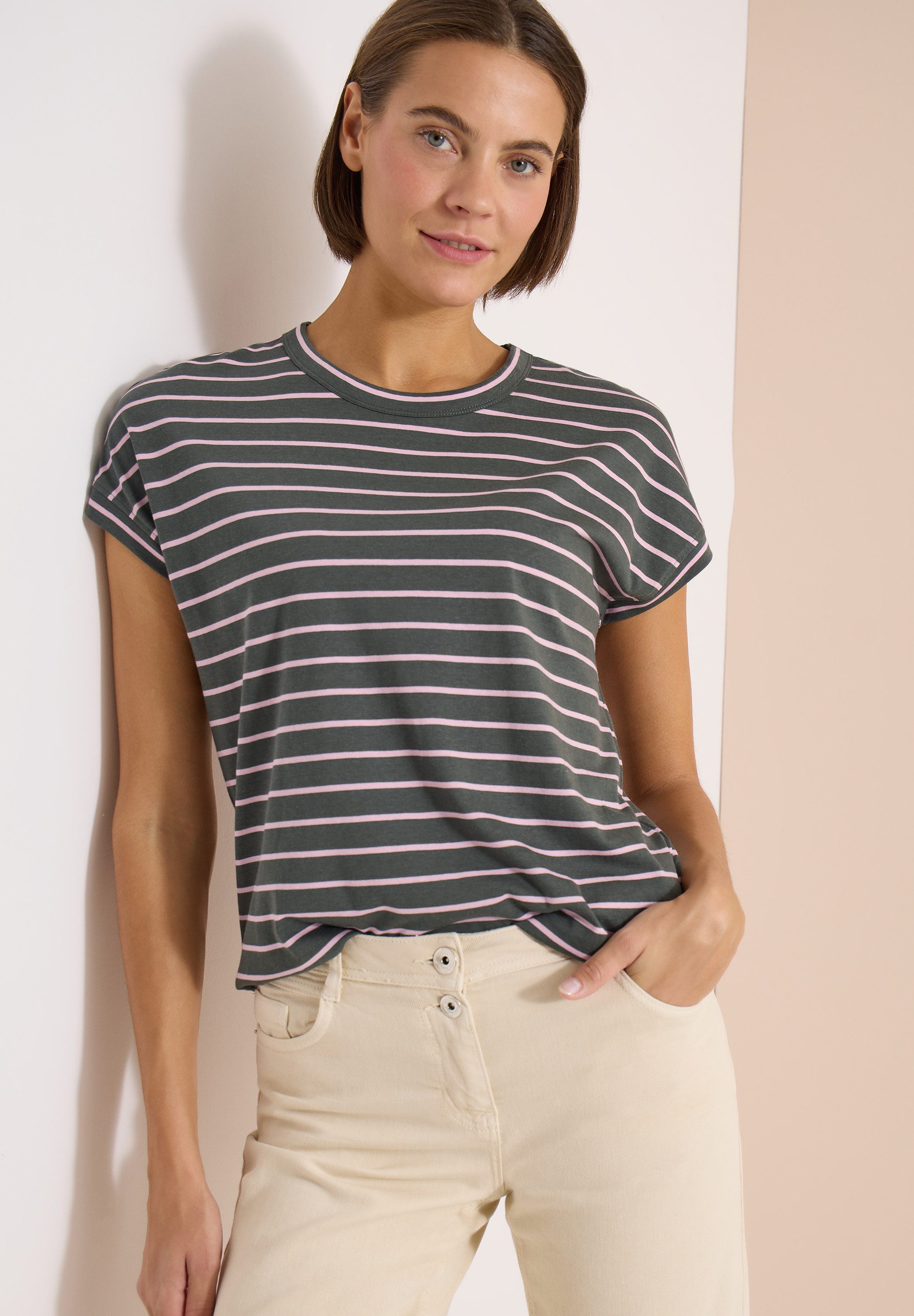CECIL Print-Shirt im Streifendesign