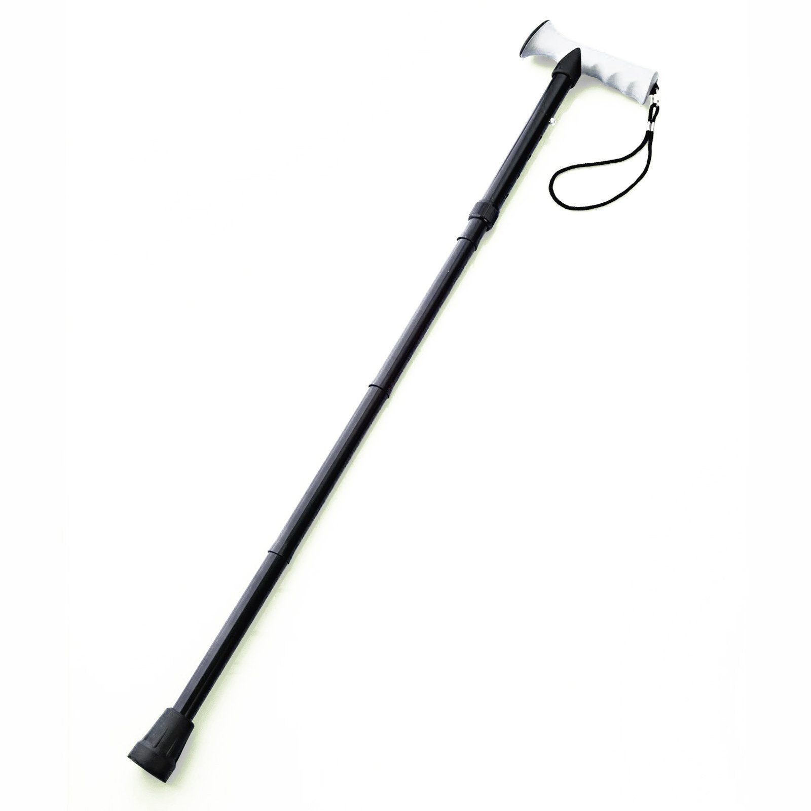 HAC24 Gehstock Gehhilfe Aluminium Gehstütze Schwarz Spazierstock mit Gelgriff, Set, 2-tlg., Faltbar, Höhenverstellbar 83-93 cm