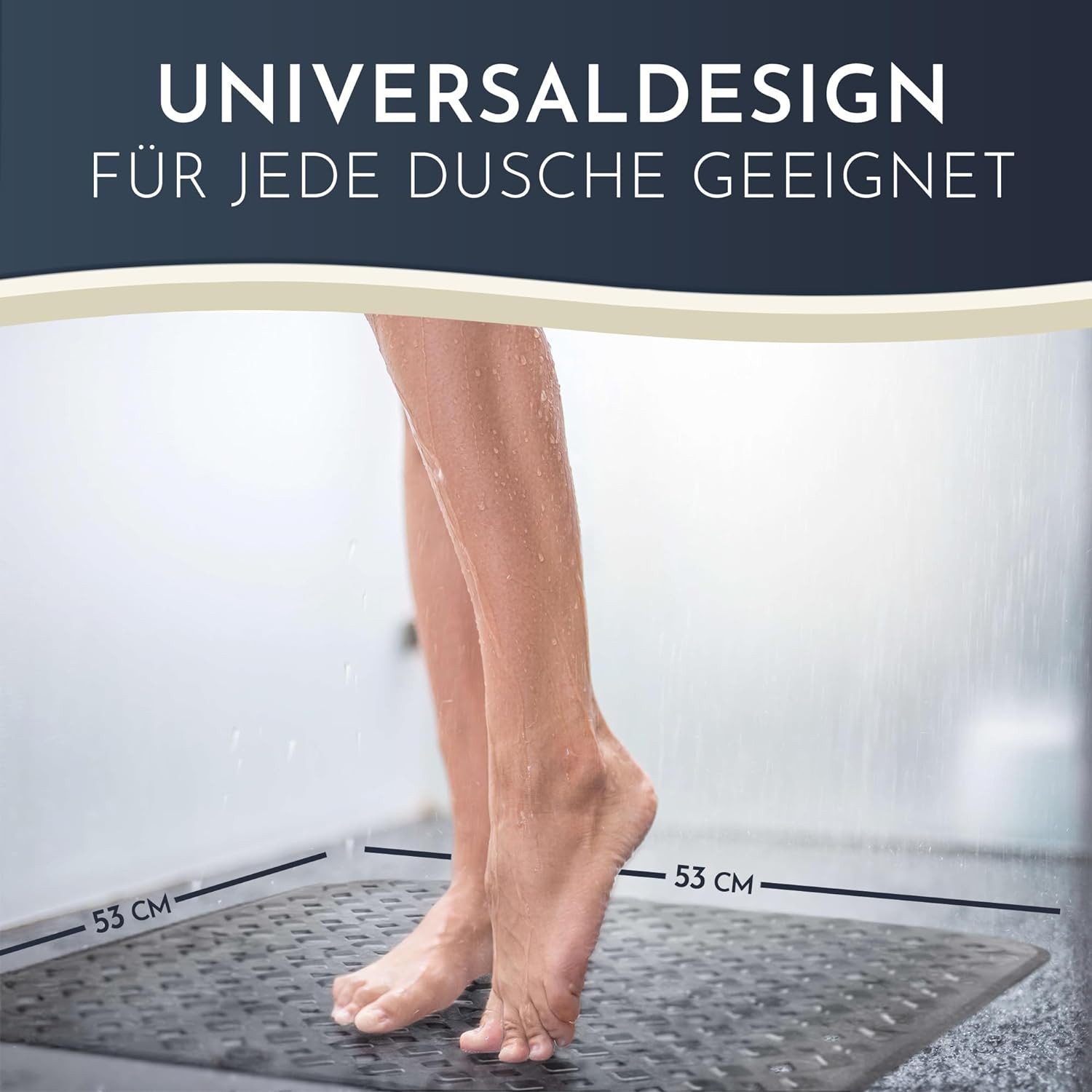 Homerella Duschmatte rutschfest - 100% BPA frei - Inkl. 2 Haken zum Aufhäng günstig online kaufen