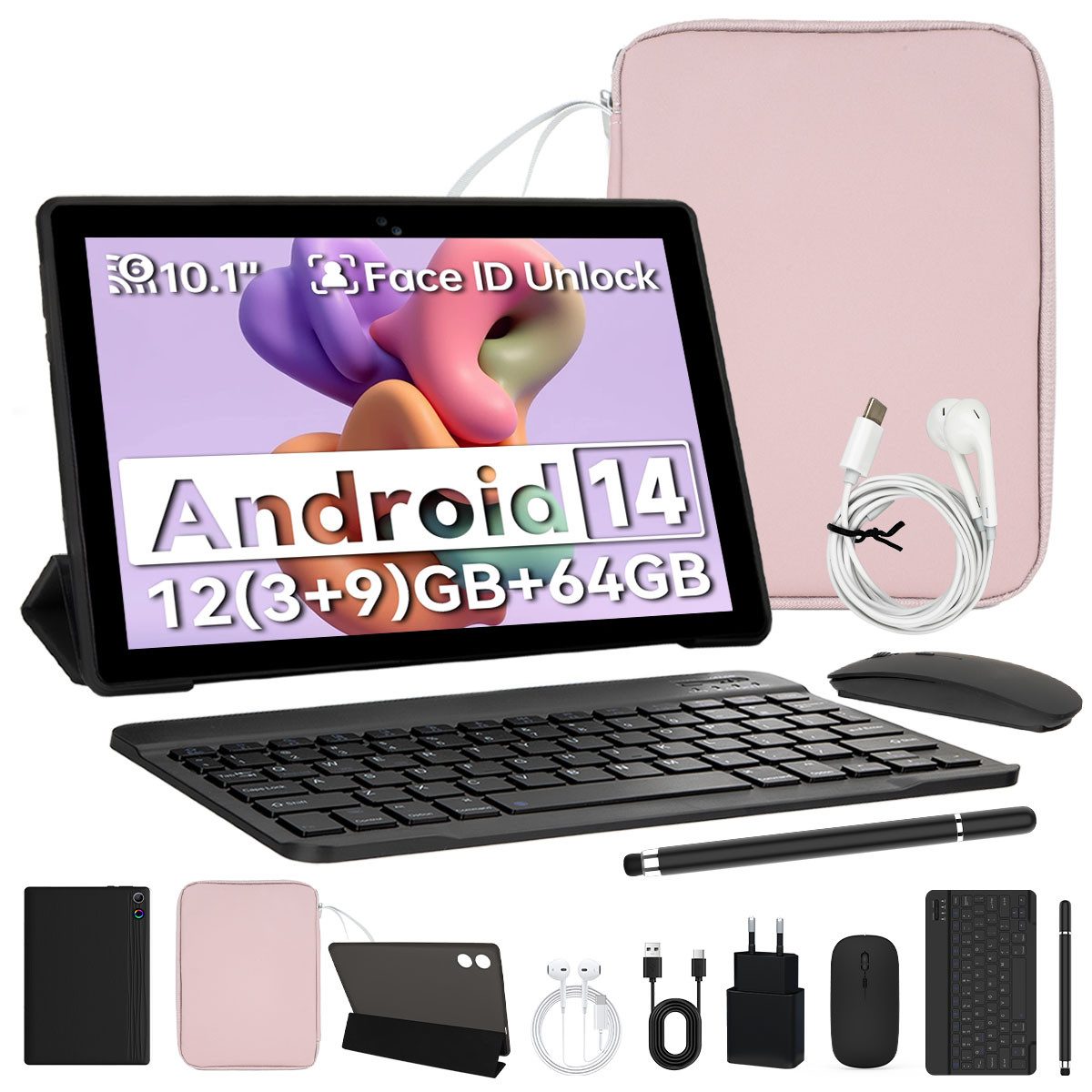 Tablet 10 Zoll 8-in-1 Kit 1280x800 HD 5+8MP Tablet