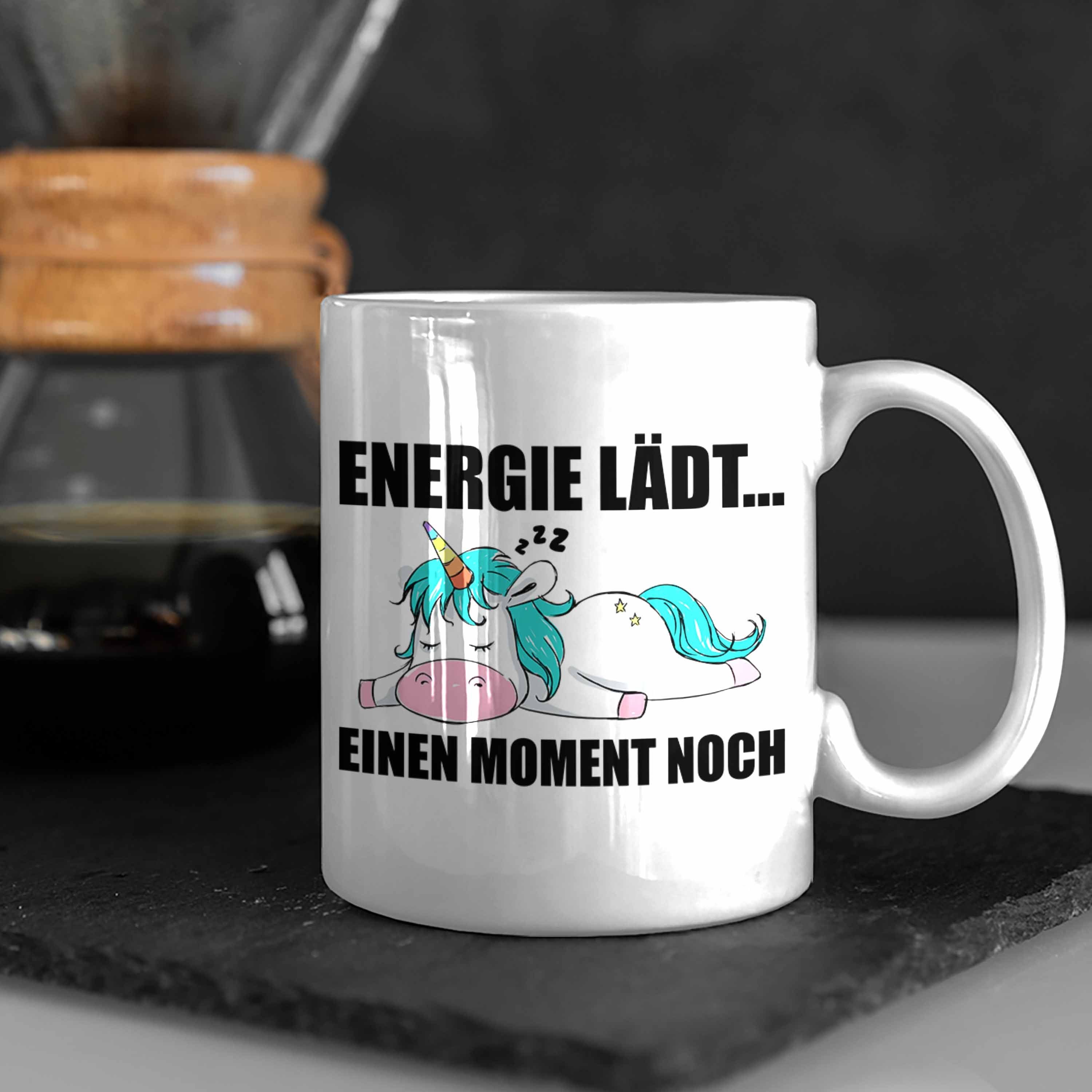 Frauen Trendation - Einhorn Weiss Geschenk Spruch Tasse Arbeitskollege mit Tasse Kollege Kaffeetasse Trendation