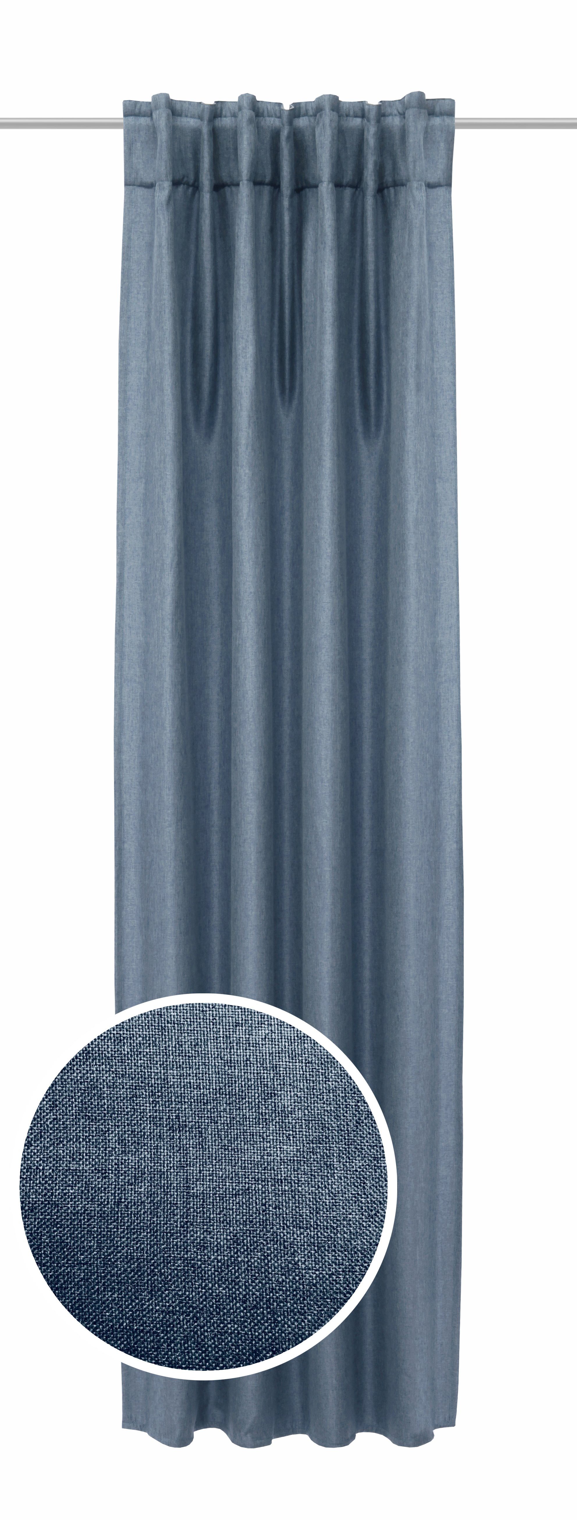 Verdunkelungsvorhang jeansblau Jolie Leinenoptik, Clever-Kauf-24, verdunkelnder Vorhang Verdunkelungsvorhang