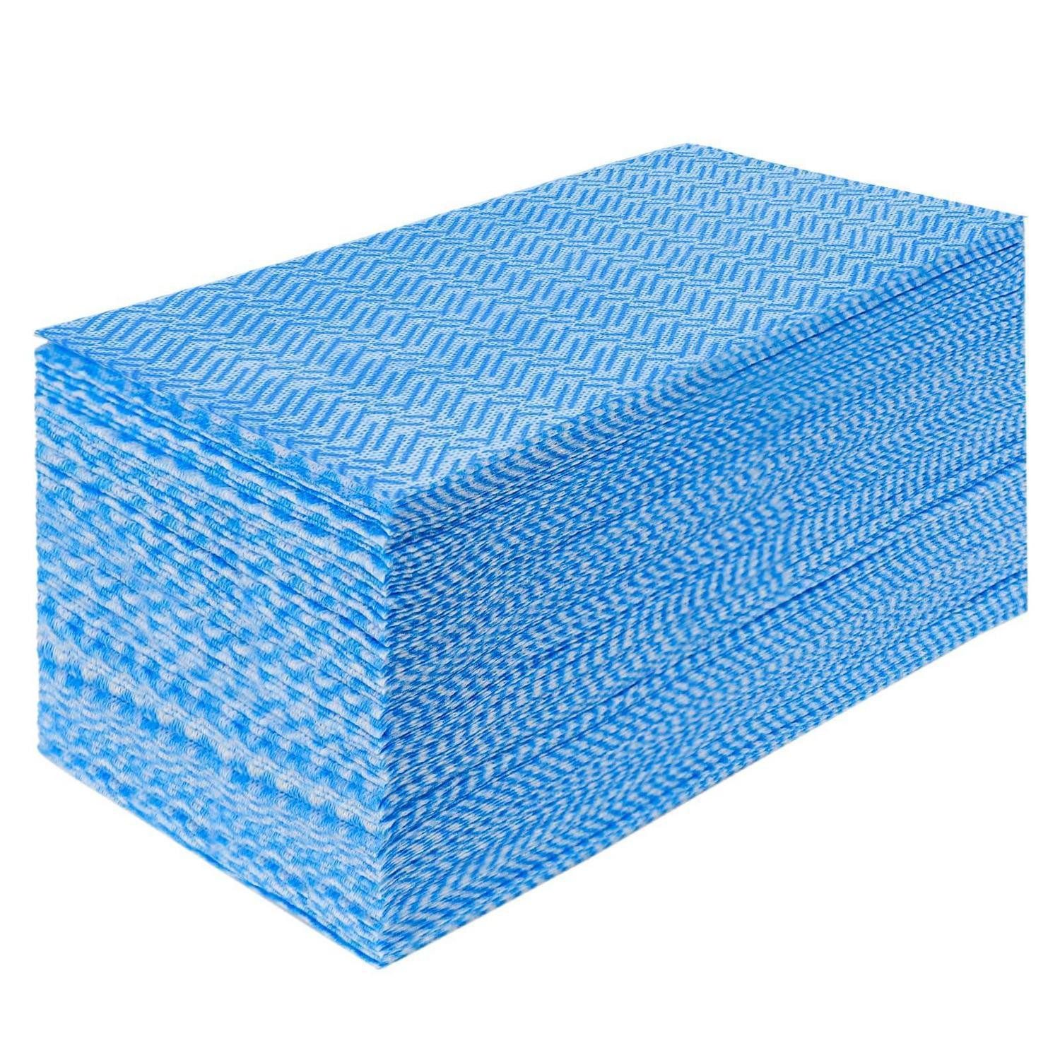 LuxusKollektion Reinigungstuch 60er blau 33x61cm Reinigungstuch (Textil, 33x60 cm, 60-tlg)