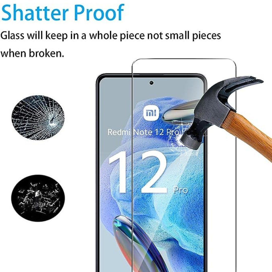 SmartUP Displayschutzglas 2X Schutzglas für Xiaomi Redmi Note 12 Pro 5G Panzerfolie Kamera 9H – Bild 3 von 5