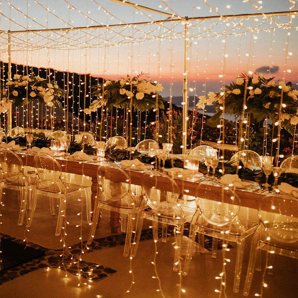 Merry 2024 LED-Lichterkette LED-Lichterkette 20m/30m/50m/100 m,für Weihnachten, 8 Modi,Timer,Speicherfunktion,für Hof Hochzeit Weihnachtsfeier