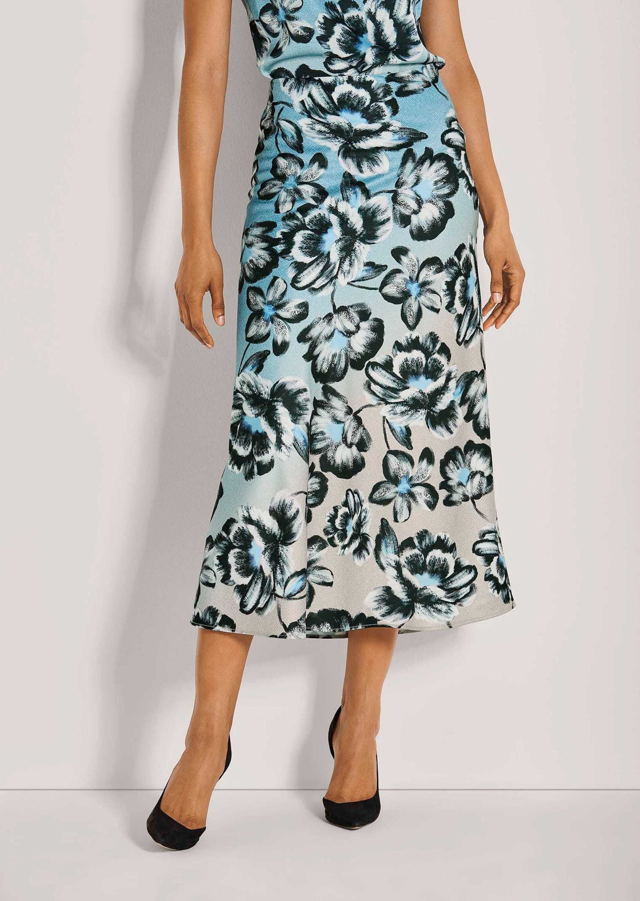 MADELEINE Maxirock Eleganter Floral-Druck für stilvolle Auftritte Wadenlanger Rock mit seitlichem Reißverschluss