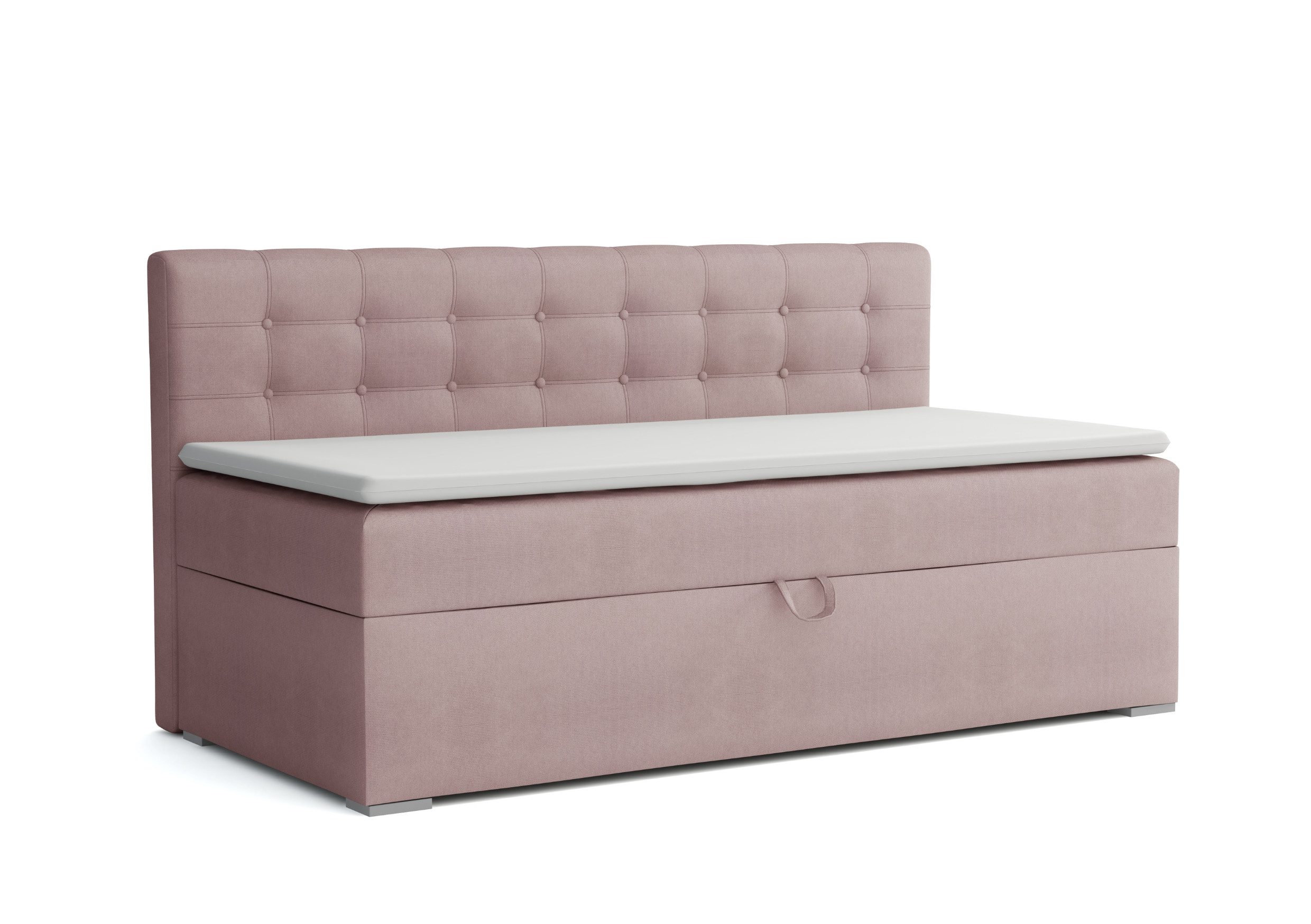 Deine Möbel 24 Kindersofa PATI Boxspringbett Daybett Tagesbett Schlafsofa Couch Jugendsofa, mit Schlaffunktion Bettkasten Einzelbett Jugendsofa Matratze H3 H4 2 Teile, 90x200 100x200 Beige Rosa Grau Anthrazit Schwarz