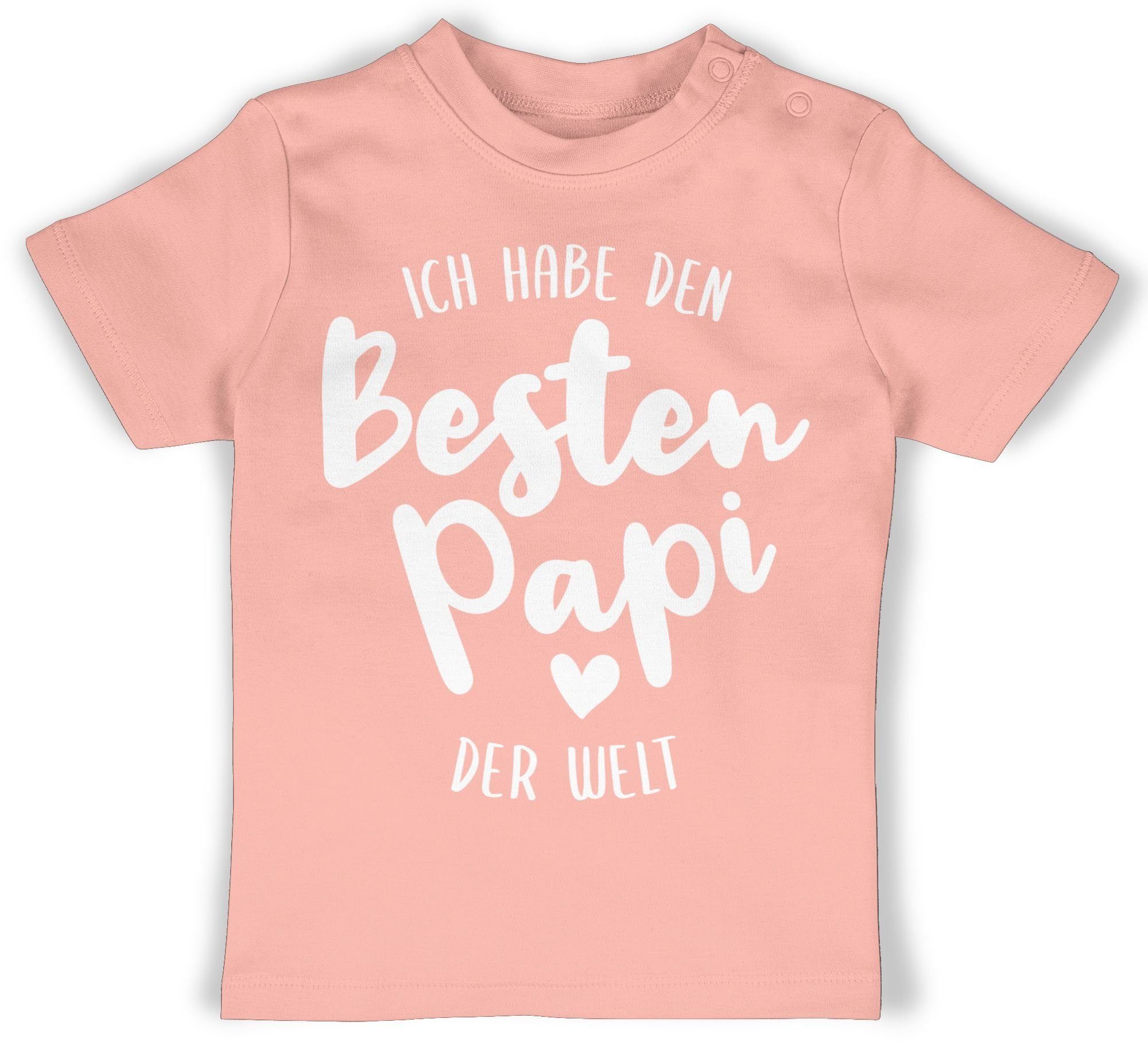 Shirtracer T-Shirt Ich habe den besten Papi der Welt Strampler Baby Mädchen & Junge 2 Babyrosa