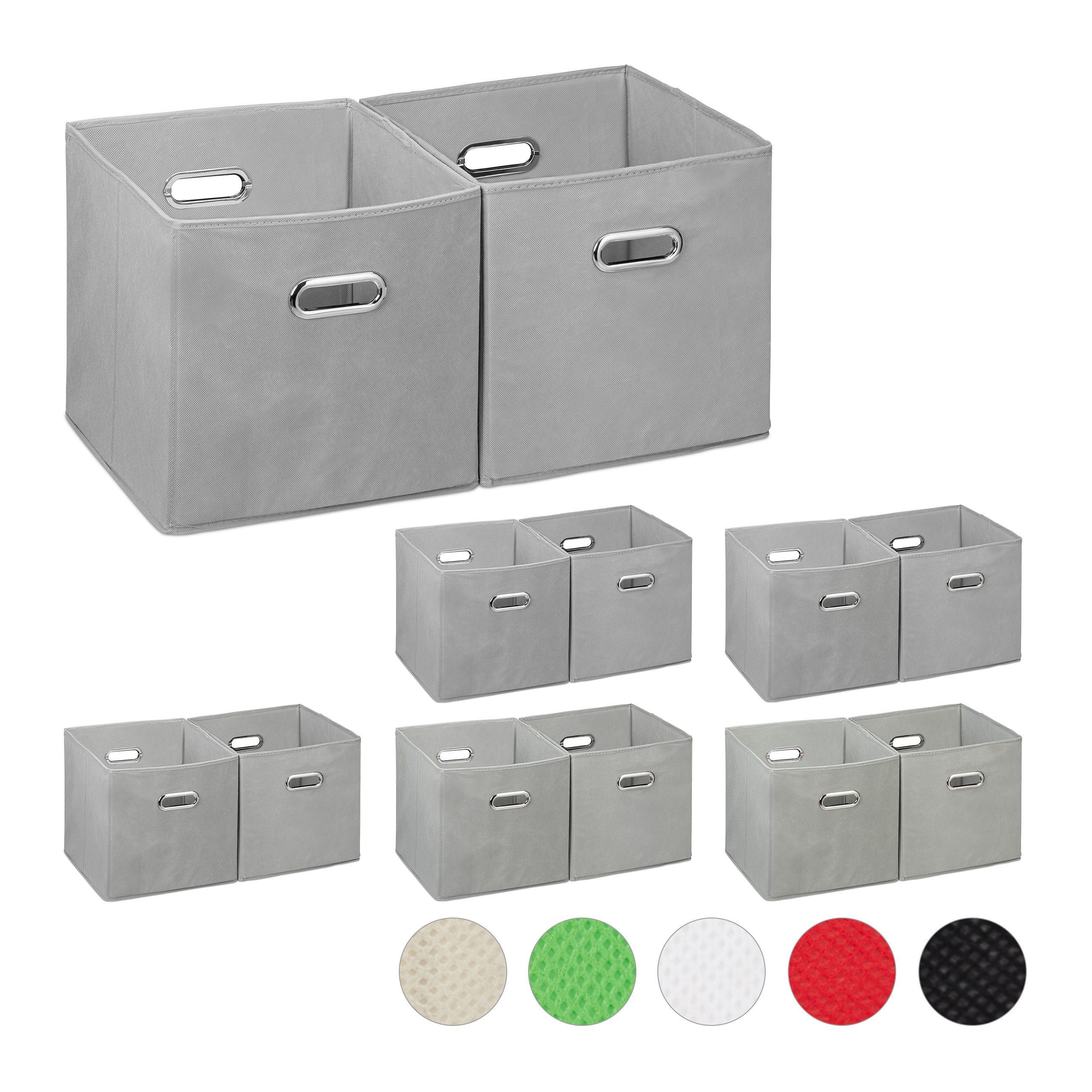 Aufbewahrungsbox 12 x Aufbewahrungsbox Stoff grau