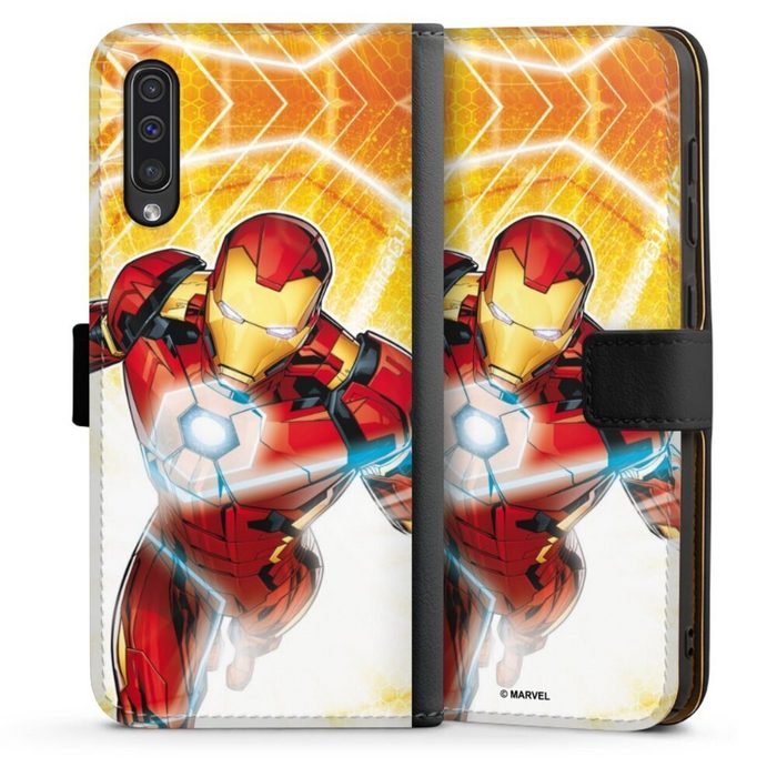 DeinDesign Handyhülle Iron Man on Fire Samsung Galaxy A50 Hülle Handy Flip Case Wallet Cover