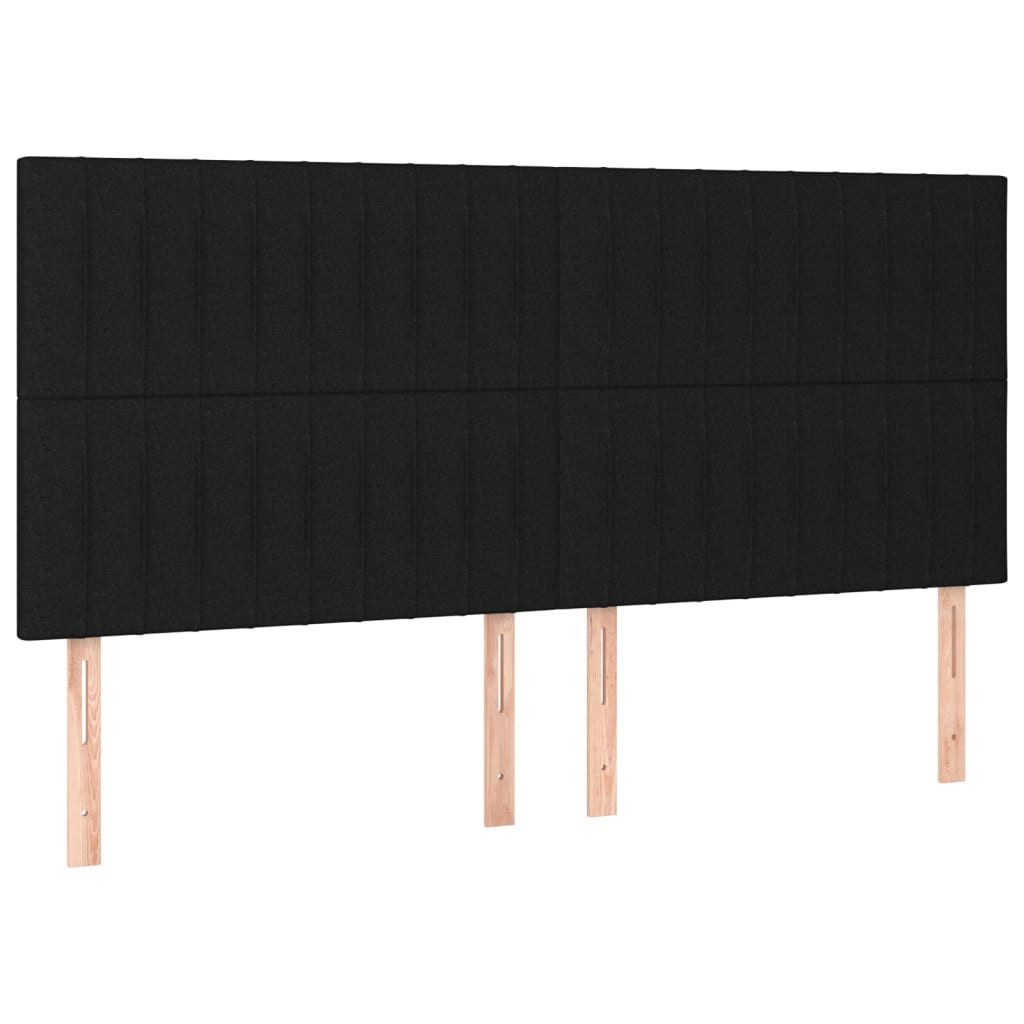 vidaXL Bett Kopfteil Schwarz 180 x 5 x 118/128 cm Stoff (1-tlg)