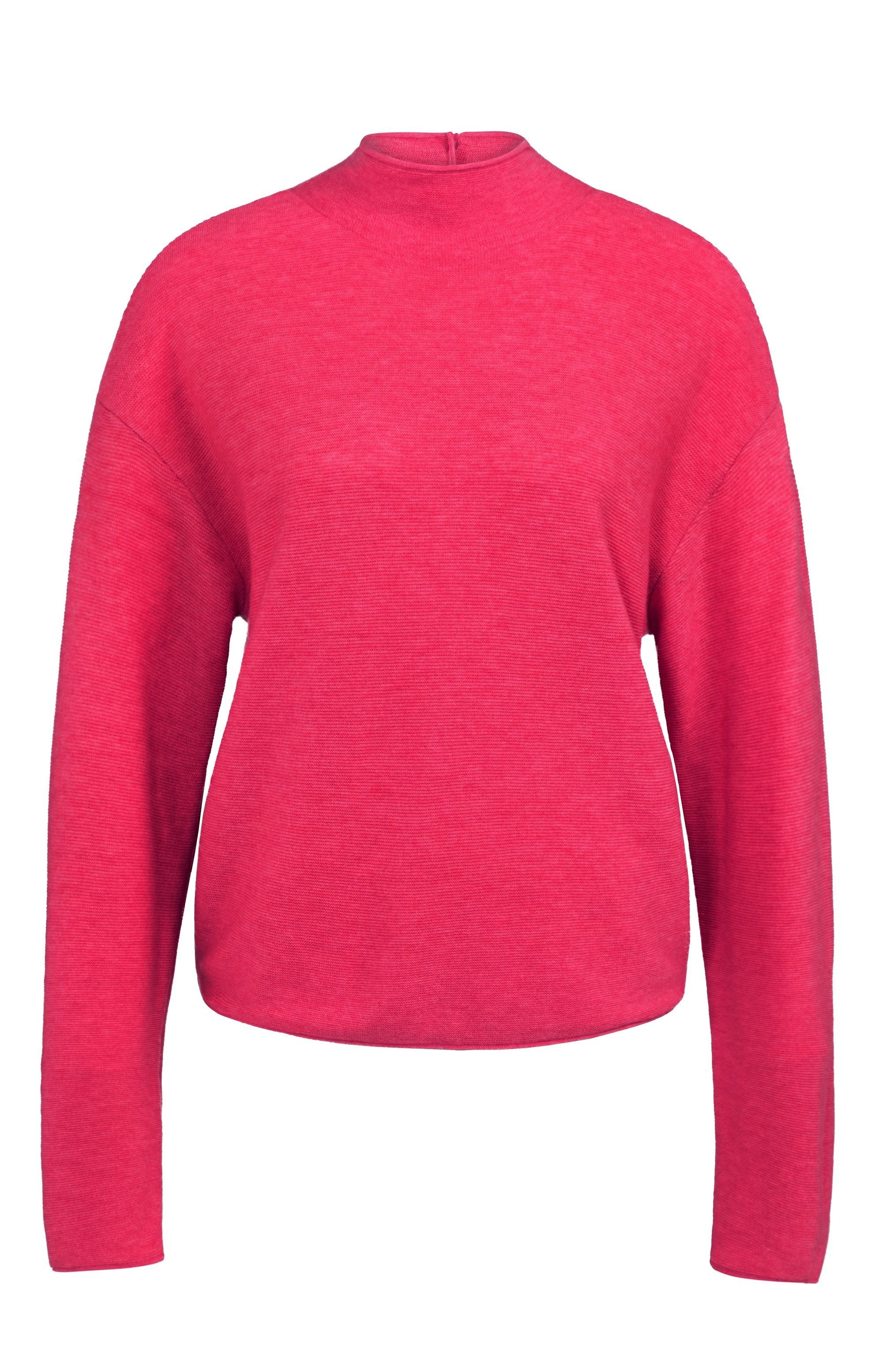 YAYA Rundhalspullover Pullover mit Knöpfen am Rücken