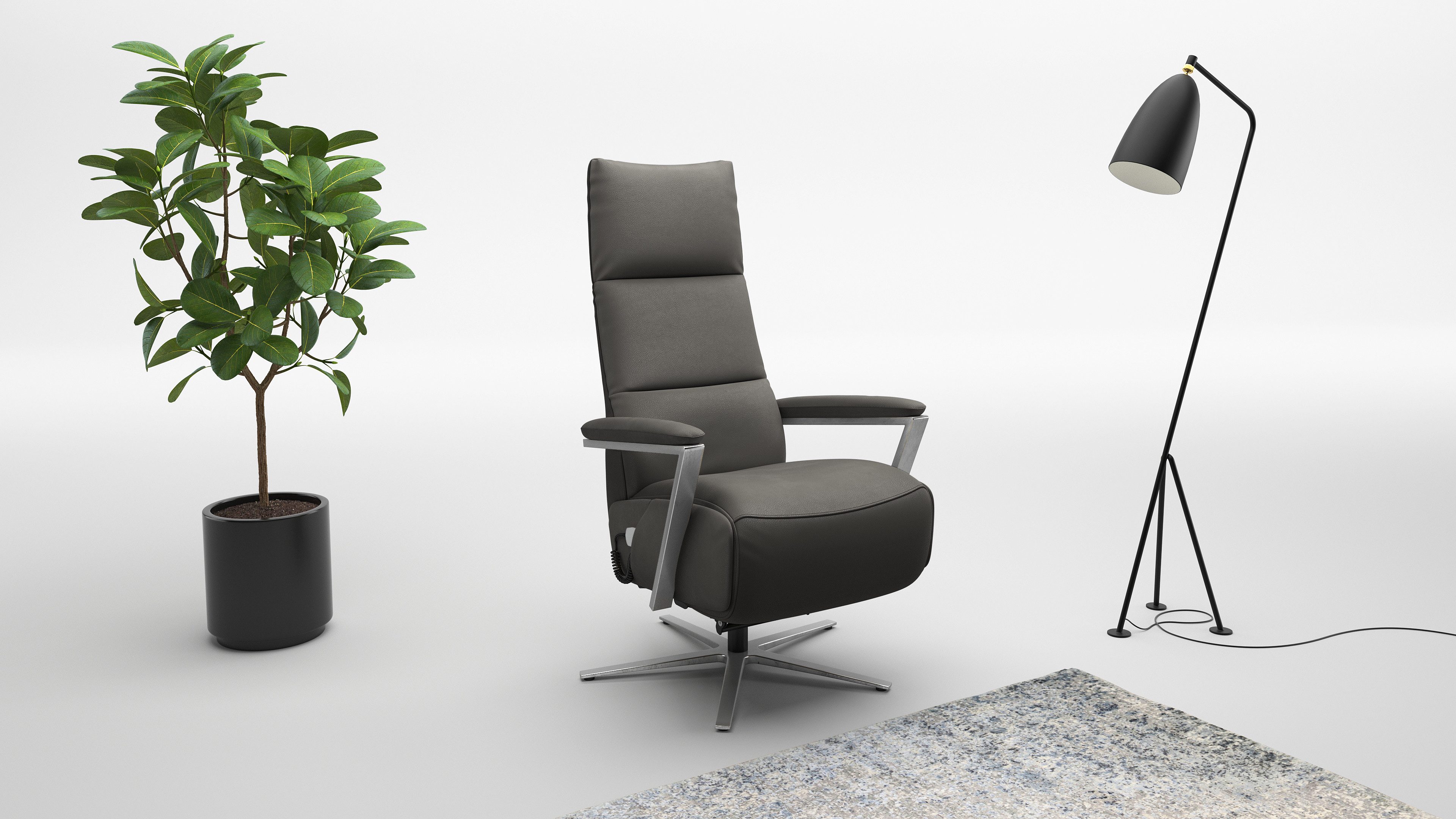 sit&more TV-Sessel Vario Comfort, inkl. Kopfteilverstellung & 360° Drehfunktion, mit Gasdruck, Höhe der Armlehnen 64cm
