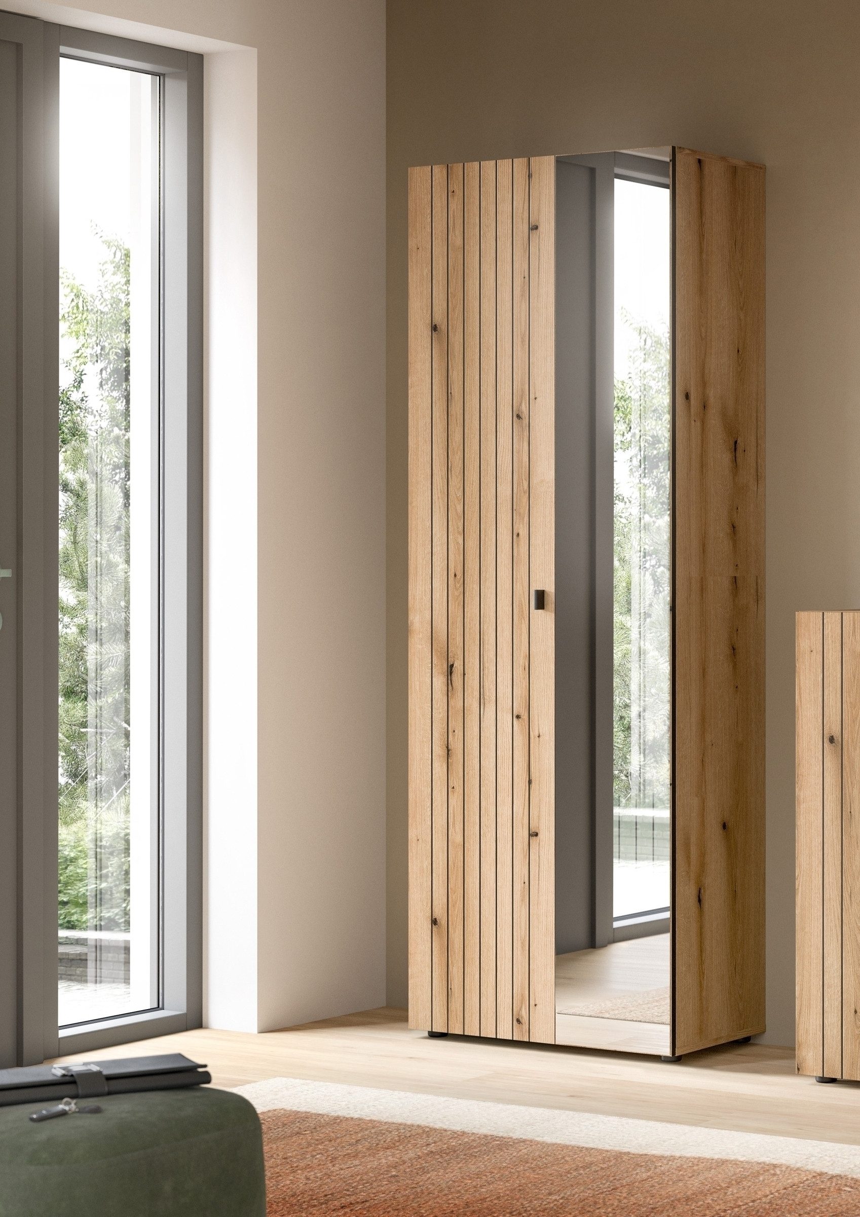 freiraum Garderobenschrank Station in Evoke Oak - 70x192x37cm (BxHxT)