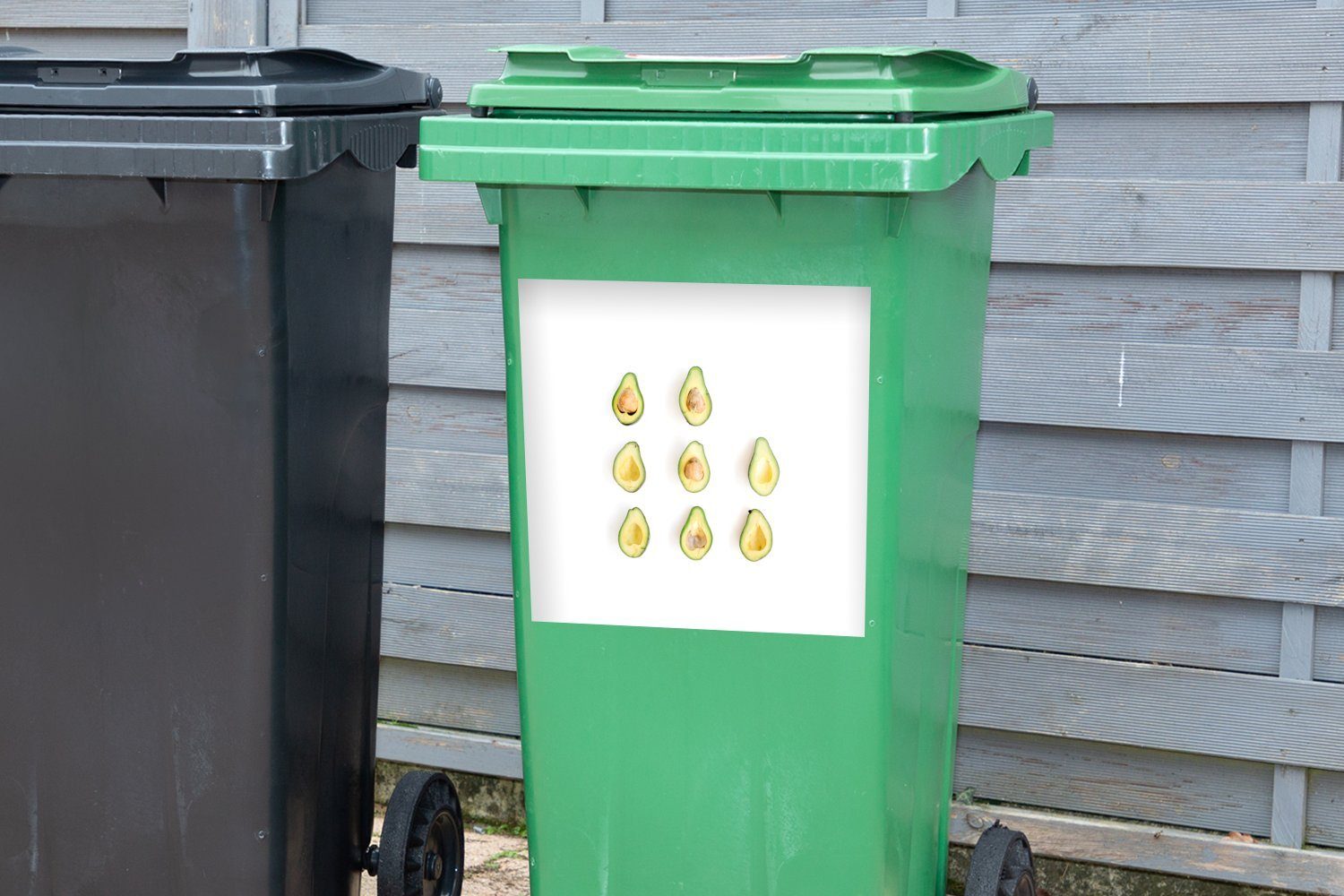 MuchoWow Wandsticker Avocado - Tropisch Mülltonne, Obst Mülleimer-aufkleber, Abfalbehälter (1 Container, - St), Sticker