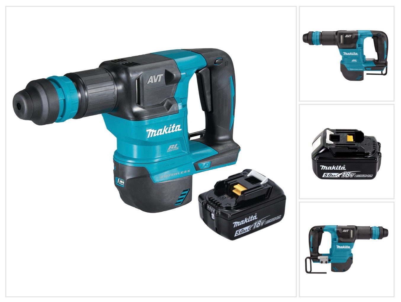 Makita Akku-Meißelhammer DHK 180 T1 Akku Meißelhammer 18 V 3,1 J SDS Plus Brushless + 1x Akku