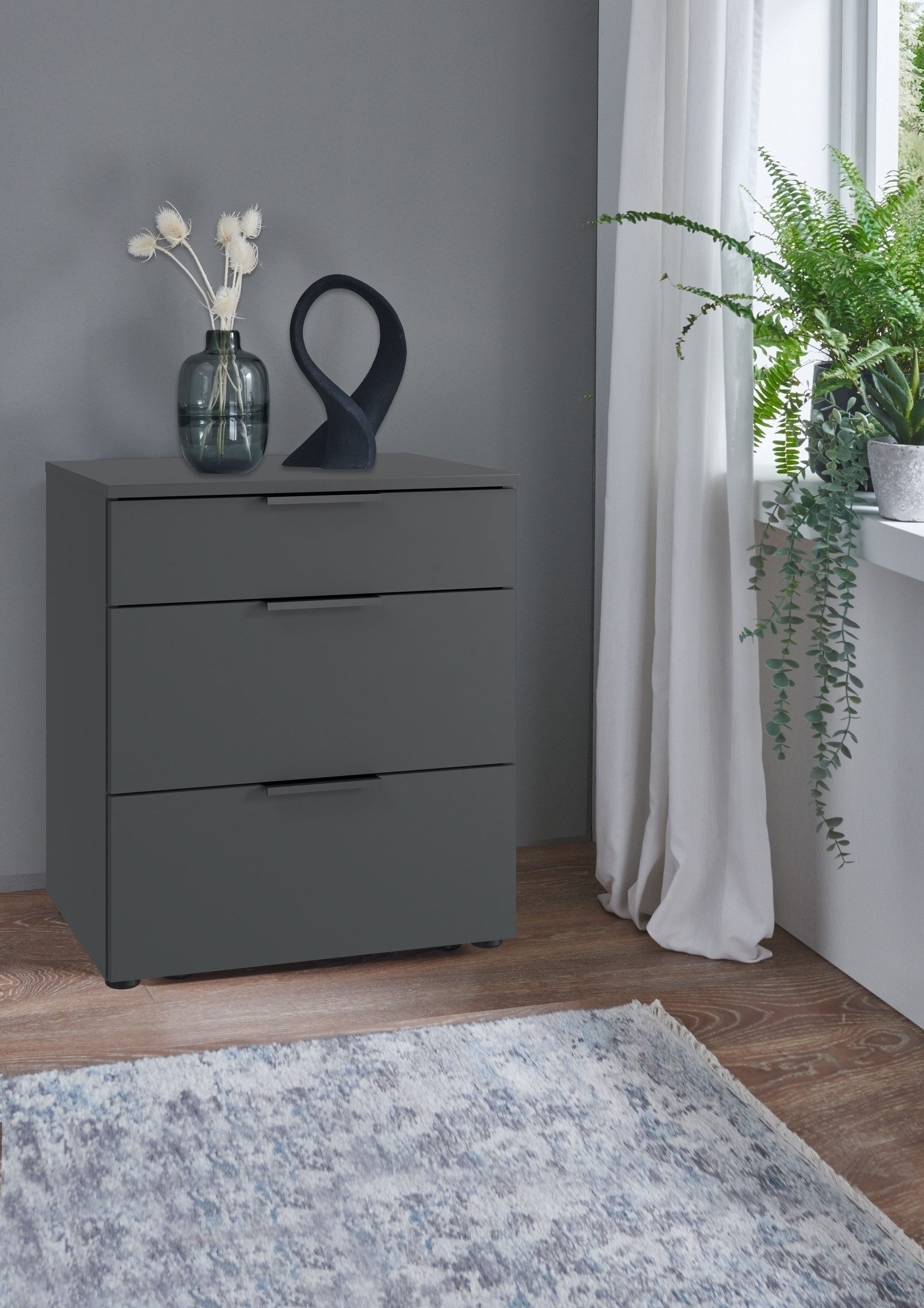 freiraum Nachtkommode OXFORD, in GRAPHIT - 54x61x41cm (BxHxT)