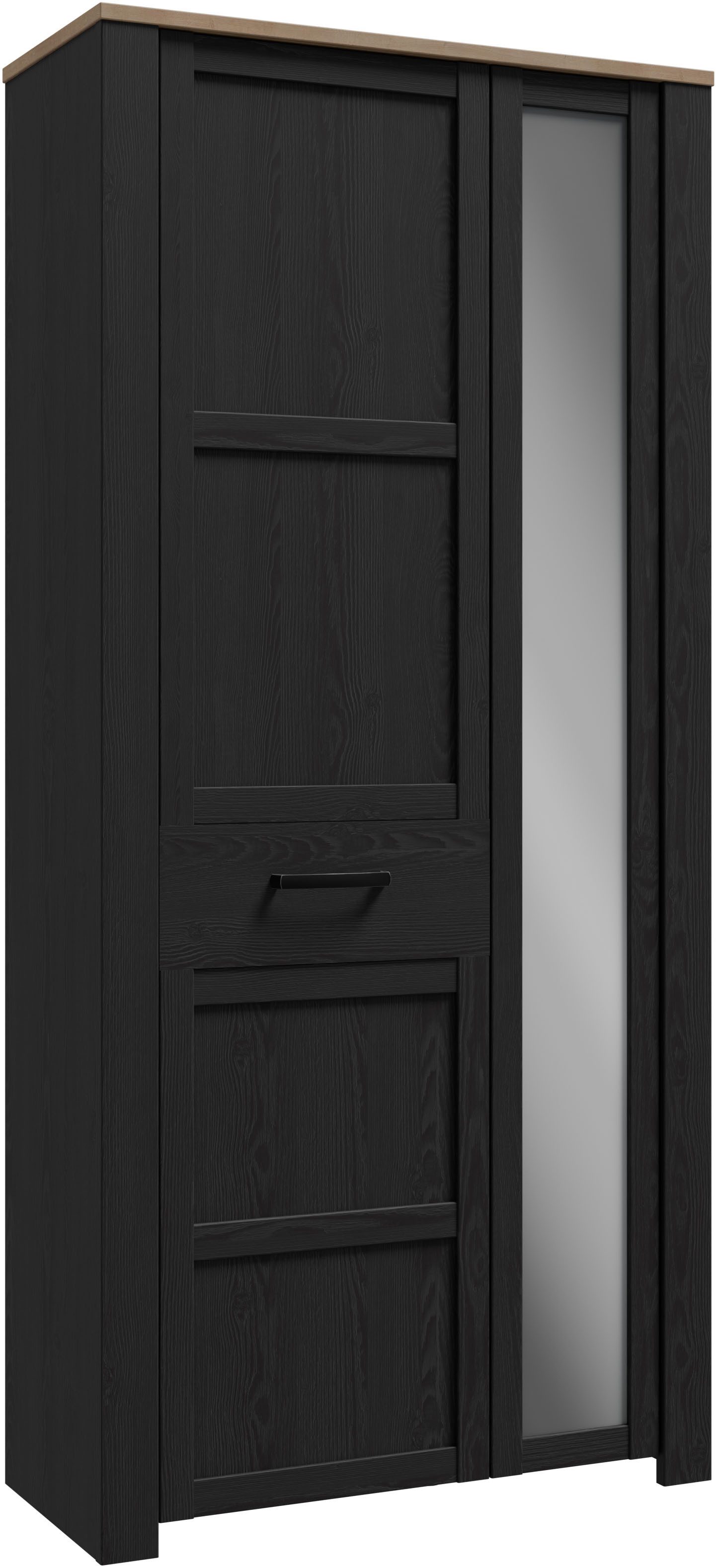 FORTE Garderobenschrank Garderobenschrank, Höhe 205,4cm, Spiegel, Soft Close, Push to Open B/H/T 94,4/205,4/42 cm
