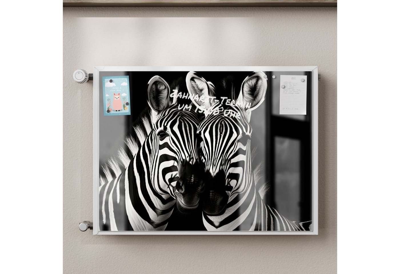 Thumbnail - DEQORI Magnetfolie 'Zebra-Sinfonie', Heizung Magnetmatte magnetisch Magnetfolie Folie Schutz