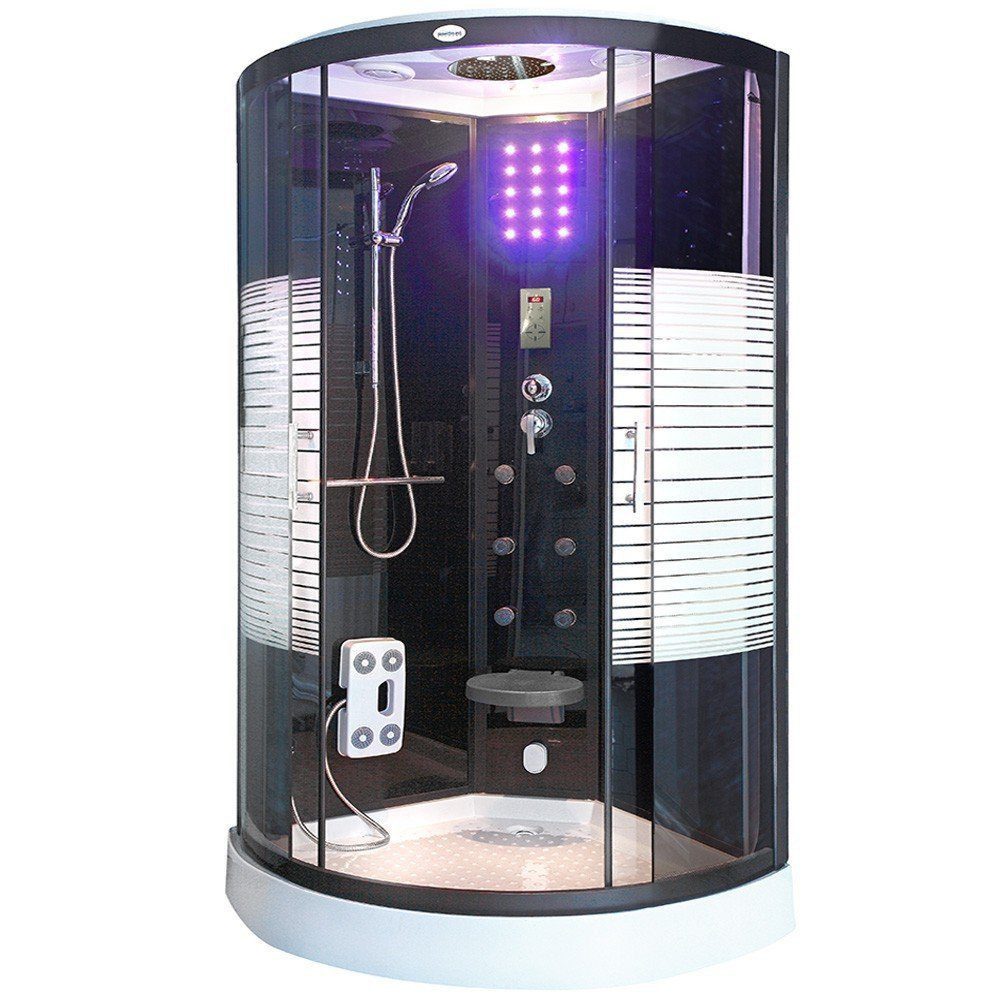 HOME DELUXE Eckdusche Dampfdusche BLACK PEARL - 90 x 90 cm, BxT: 90x90 cm, günstig online kaufen