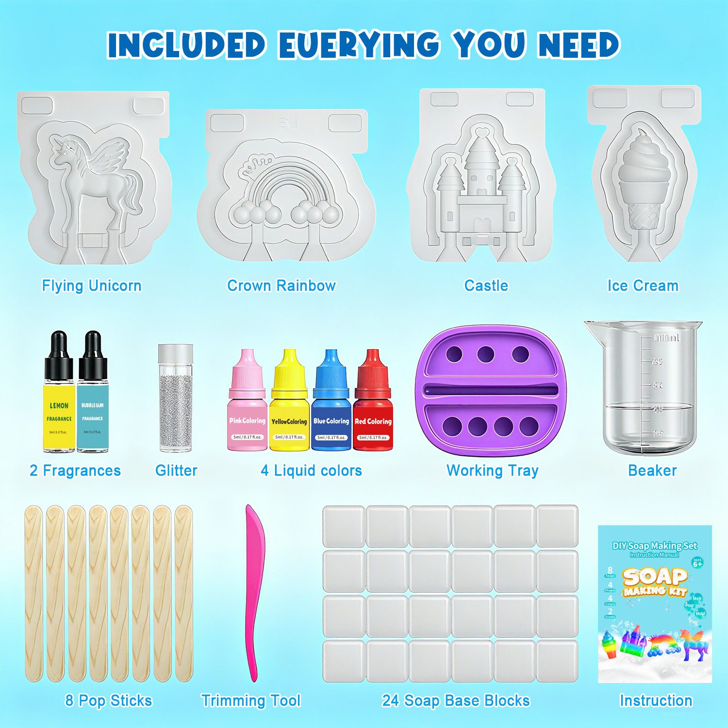 Coradoma Handseife Seife Selber Machen Set für Kinder Seifenherstellung Seifenblock DIY, Soap Lab Geschenk