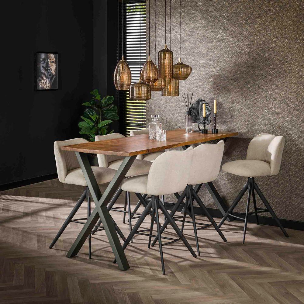 famlights Pendelleuchte famlights, Pendelleuchte Melis in Bernstein E27 7-flammig