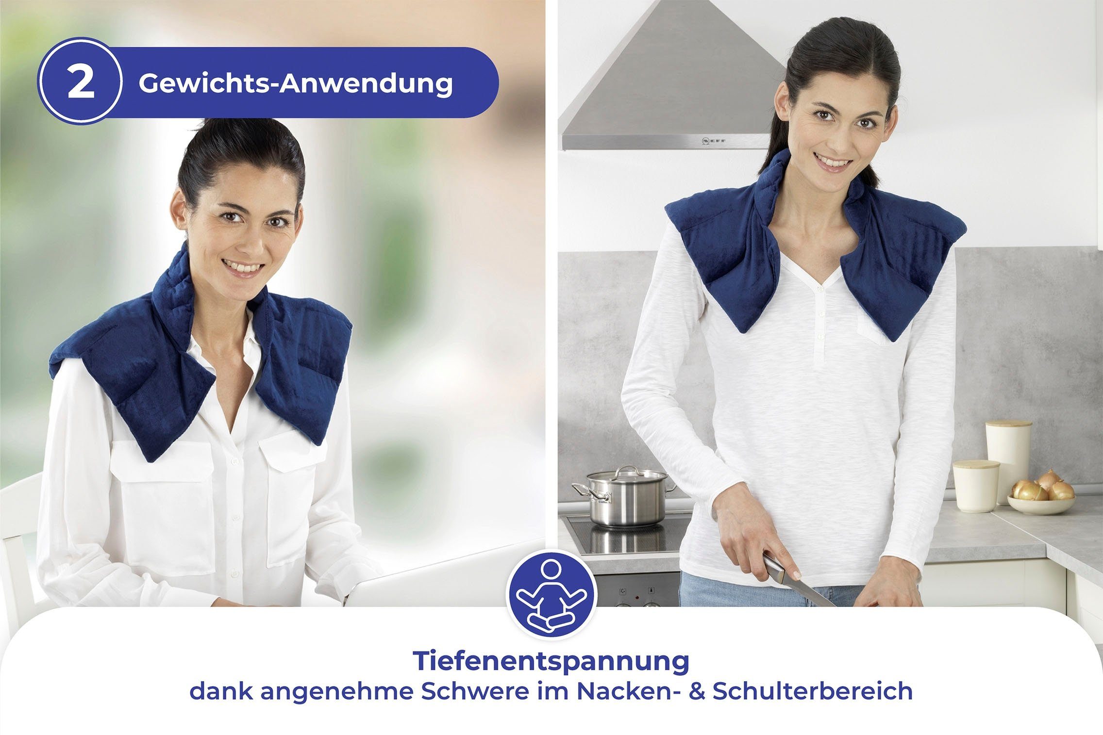 Maximex Wärmekissen Beschwertes Schulterkissen Warm & Kalt, mit zartem Lavendelaroma