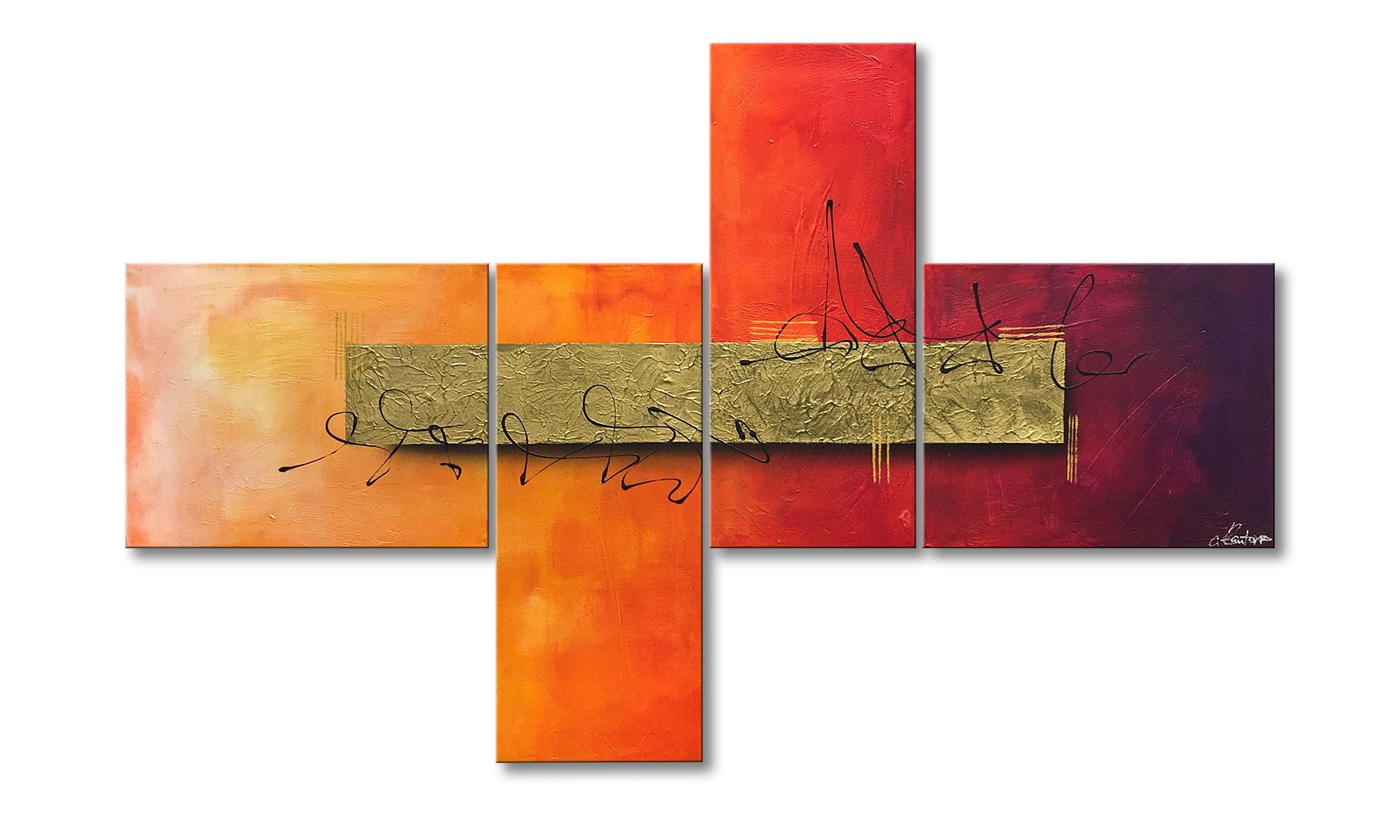 WandbilderXXL Gemälde Caught Sunshine 160 x 100 cm, Abstraktes Gemälde, handgemaltes Unikat