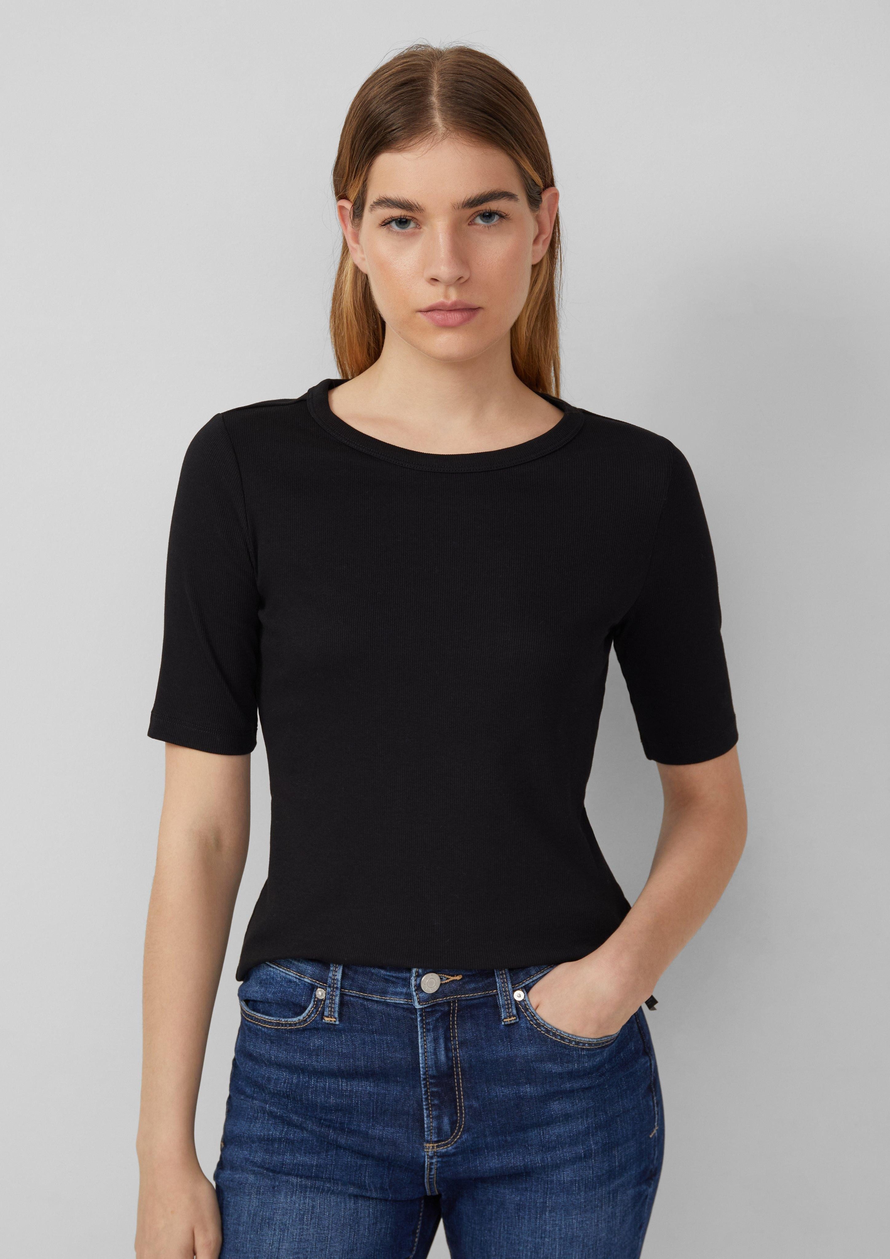s.Oliver Kurzarmshirt Ripp-Shirt im Slim Fit günstig online kaufen