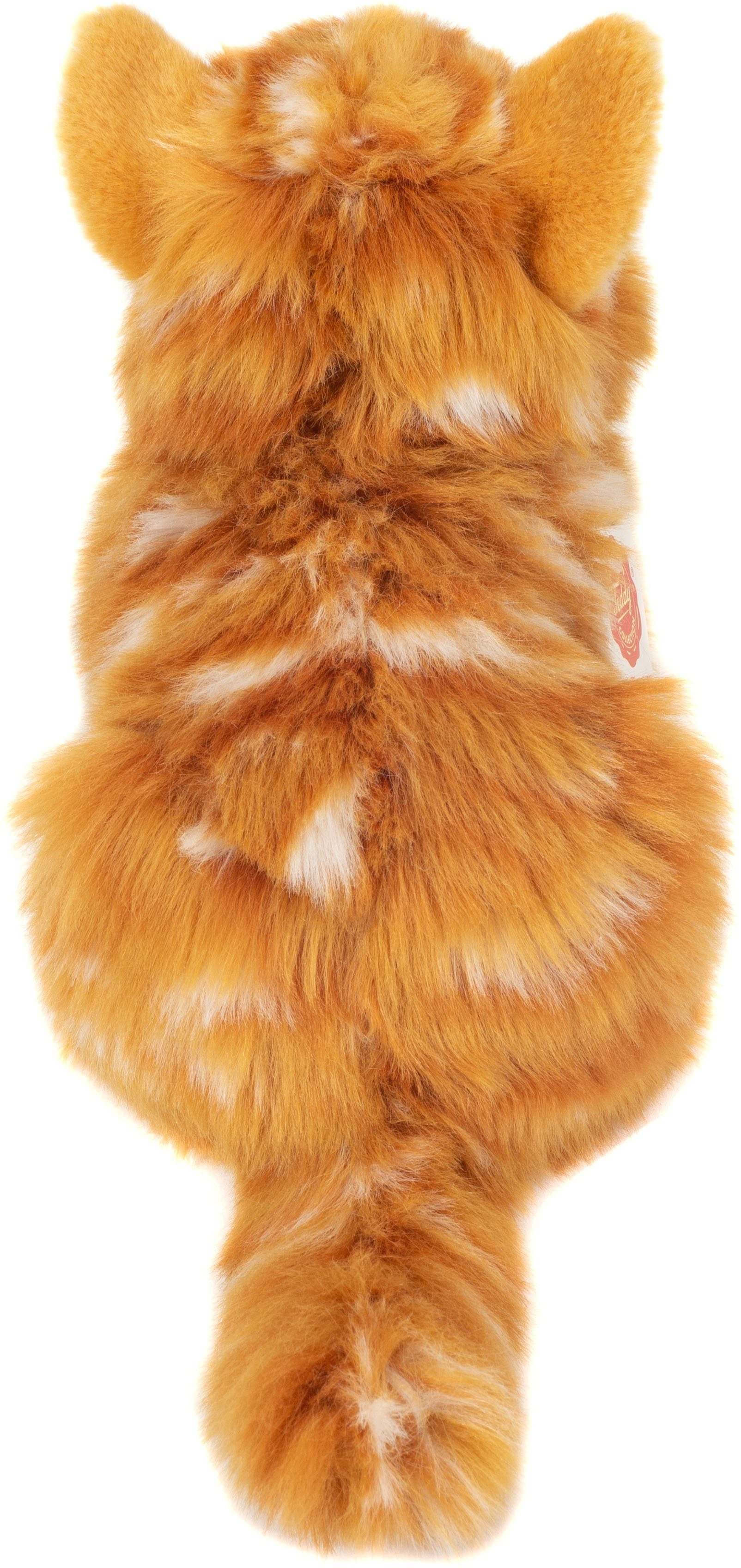 Teddy Hermann® Kuscheltier Katze liegend rot getigert, 20 cm, zum Teil aus recyceltem Material