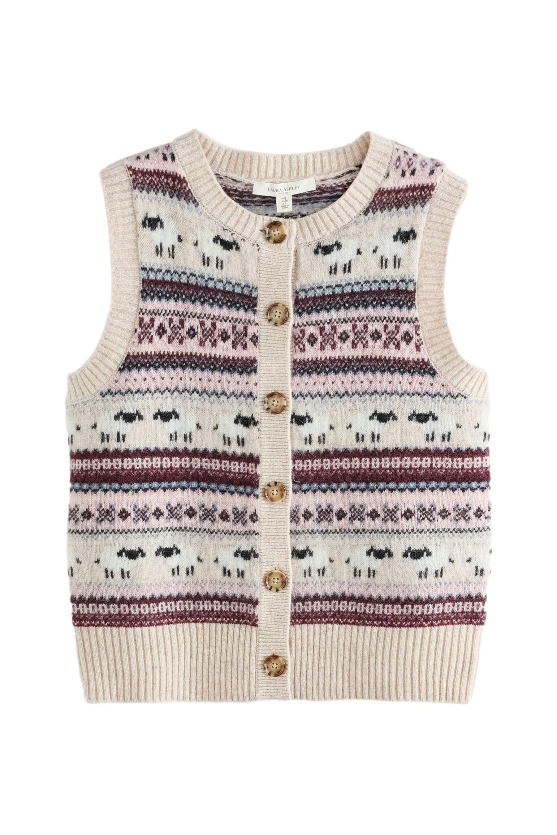 LAURA ASHLEY Stricktop Laura Ashley Tanktop mit Wolle, Fairisle-Muster (1-tlg)