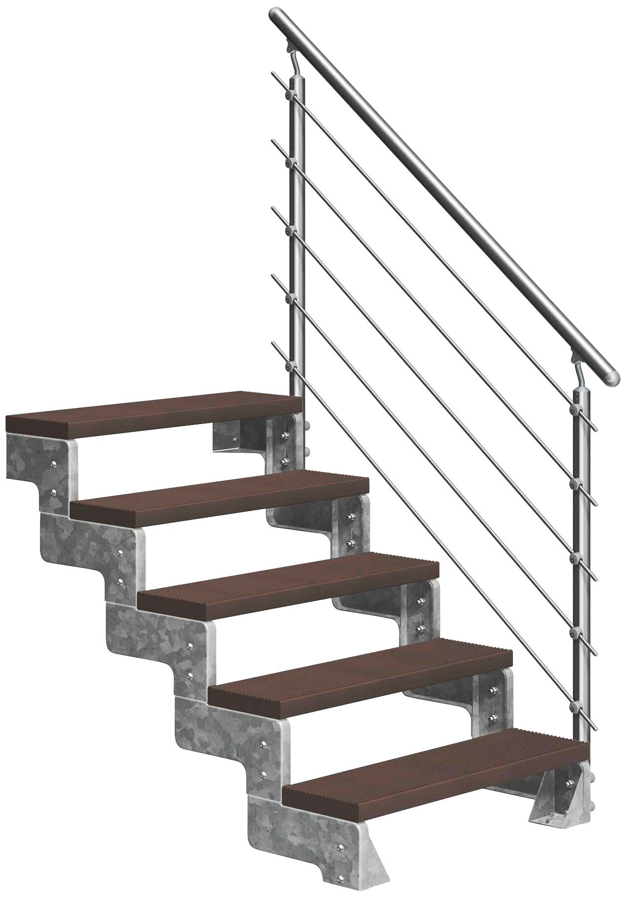 Dolle Außentreppe Gardentop, für Geschosshöhen cm, offen, 110 Stufen cm TRIMAX®-Stufen bis 80