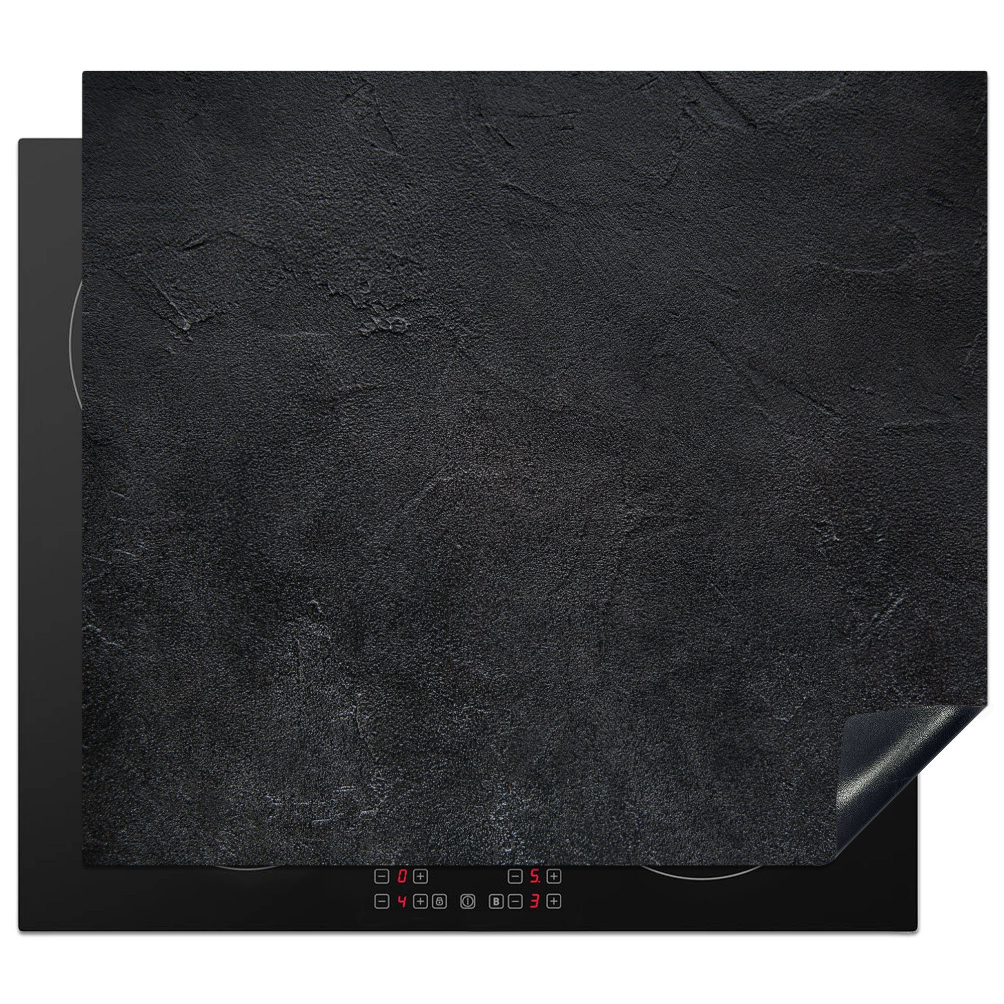 MuchoWow Herdblende-/Abdeckplatte Industriell - Beton - Grau - Vintage - Rustikal, Vinyl, (1 tlg), 57x51 cm, Induktionsschutz, Induktionskochfeld, Ceranfeldabdeckung