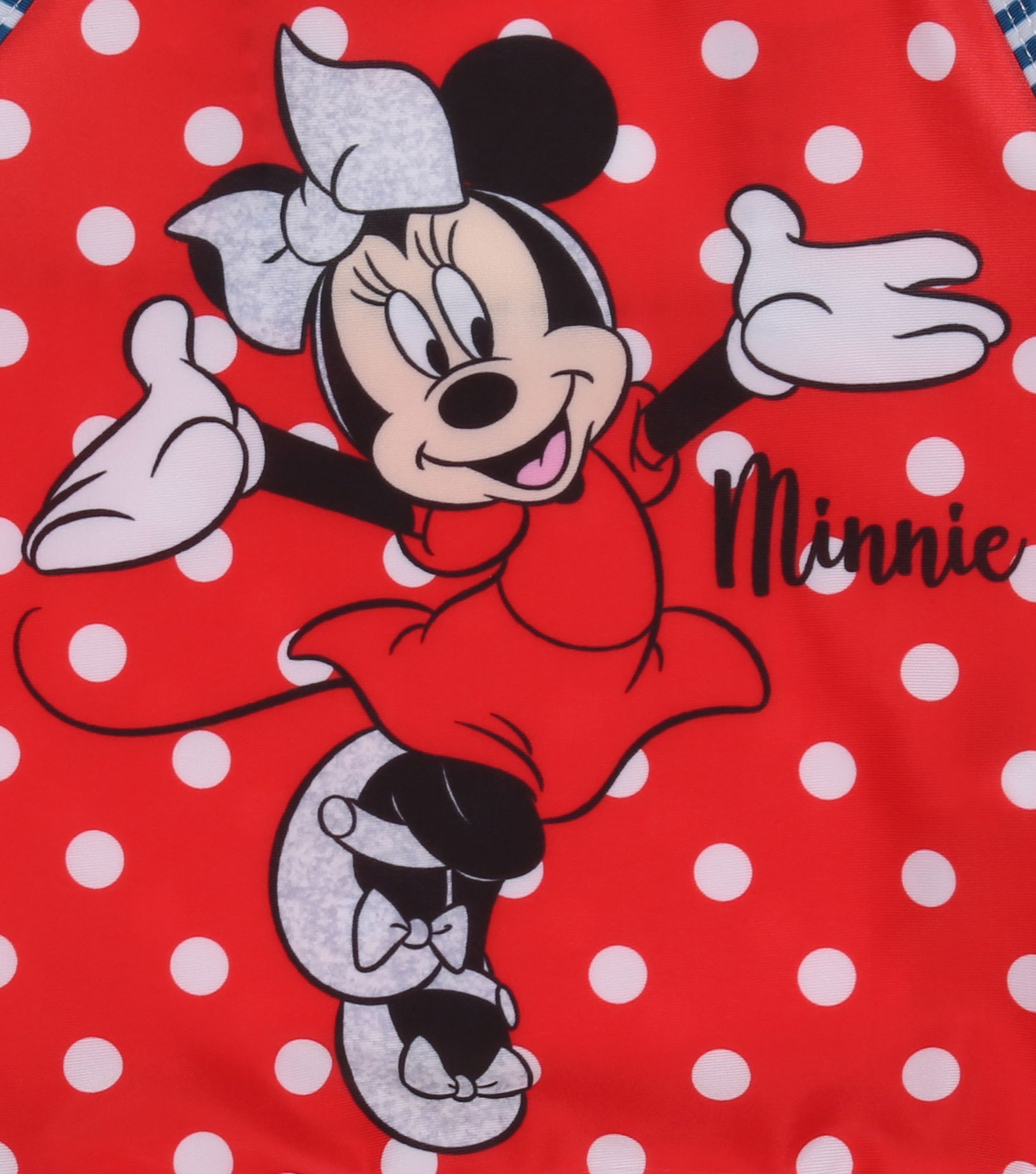 Disney Minnie Mouse Badekleid Disney Minnie Mouse Badeanzug für Mädchen, einteilig mit Punkten