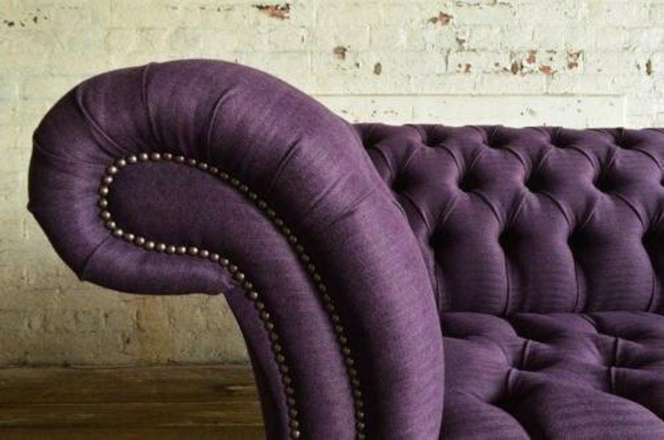 Sofas Chesterfield Lila Couch Design Sitzer Sofa 3 JVmoebel 3-Sitzer Polster Luxus