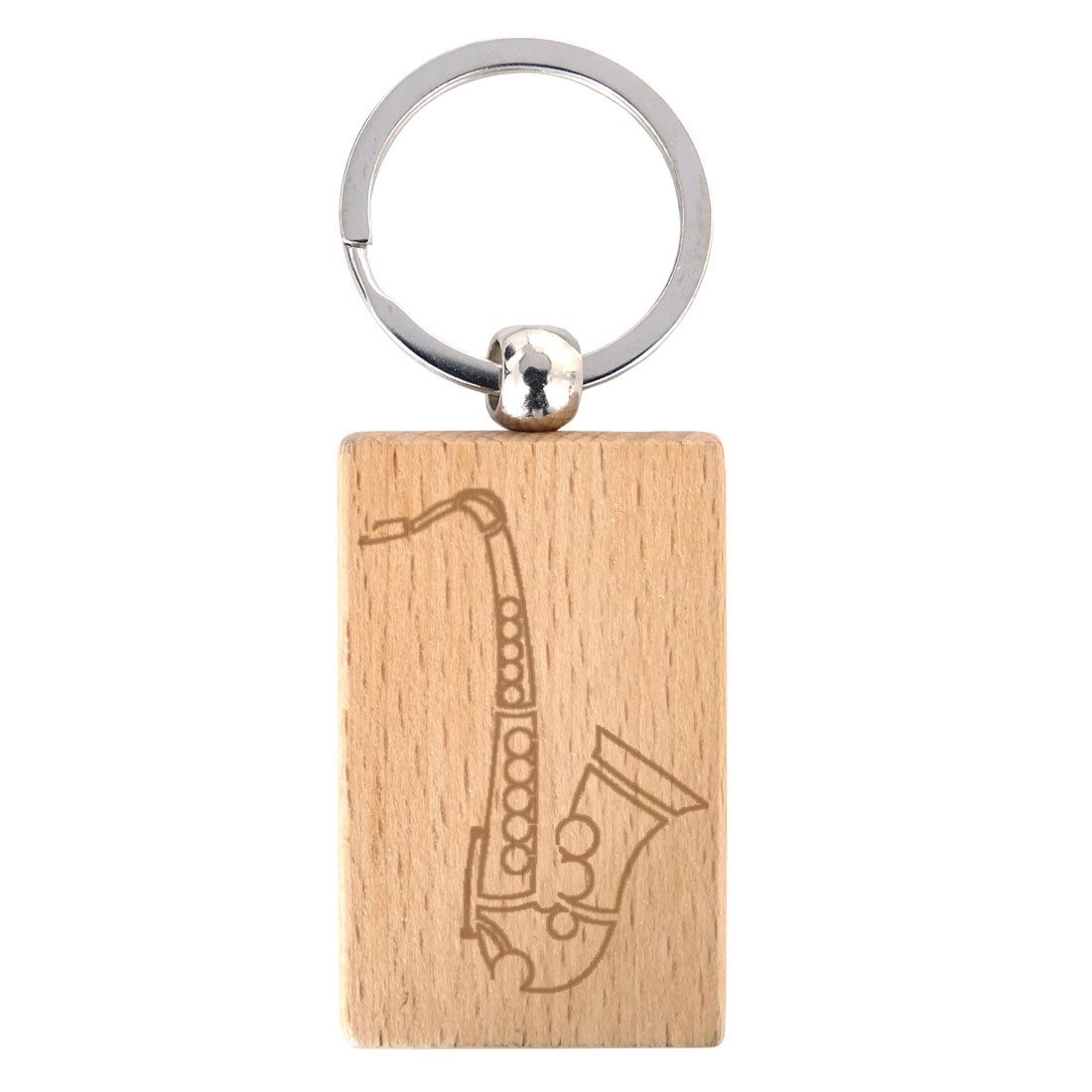 keepdrum Schlüsselanhänger keepdrum Schlüsselanhänger Rechteck mit Saxofon Motiv (Schlüsselanhänger mit Motiv, 1-tlg., Schlüsselanhänger)
