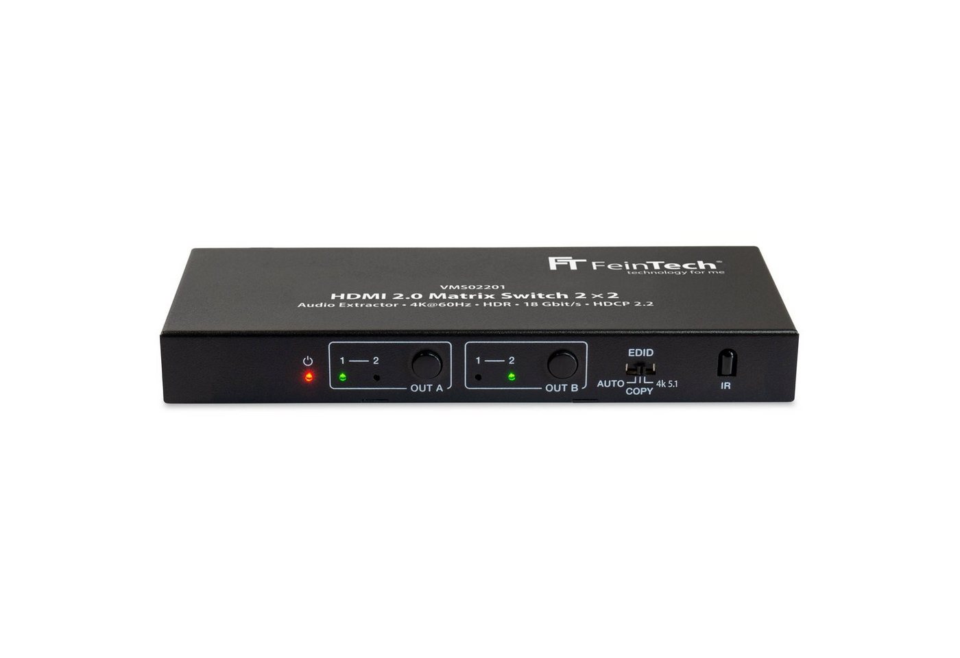 FeinTech Audio / Video Matrix-Switch VMS02201 HDMI 2.0 Matrix Switch 2x2, mit Audio Extractor