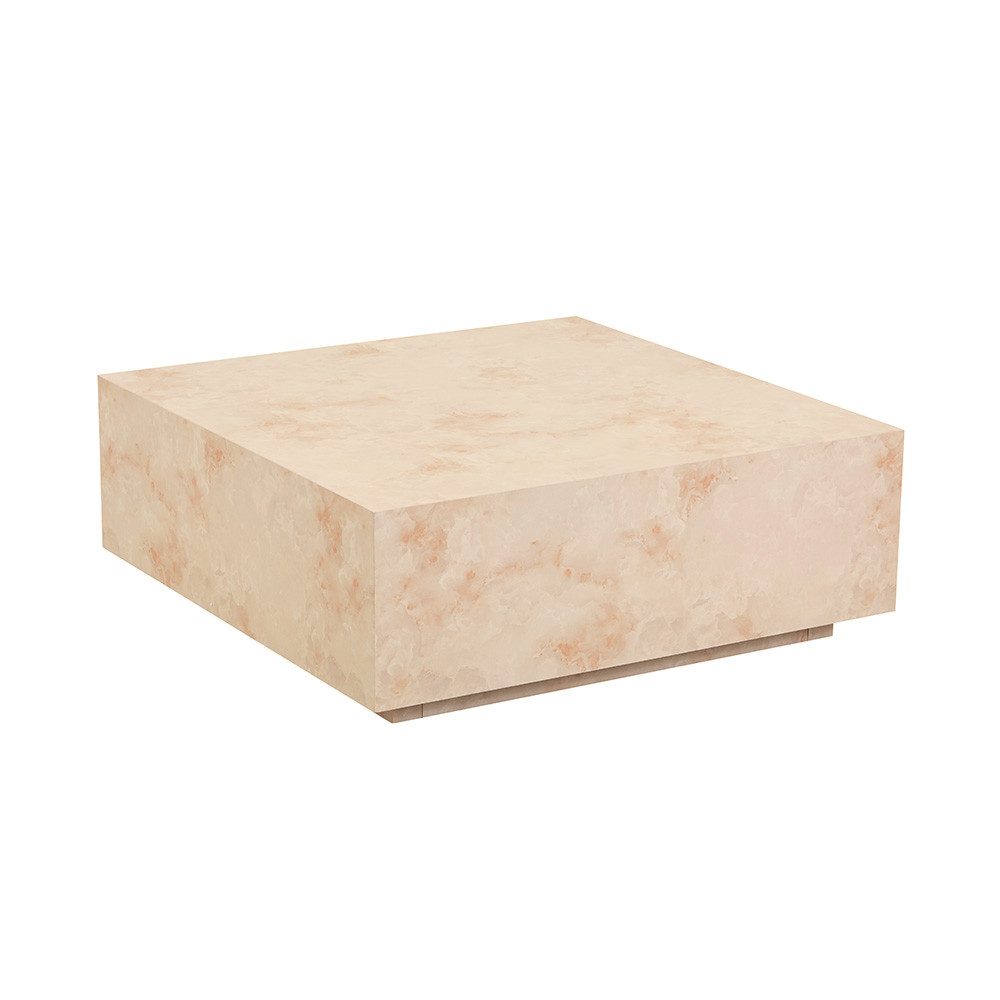 HOME DELUXE Couchtisch Marmor AMIRI XL - 95 x 35 x 95 cm, Marmoroptik, Wohnzimmertisch