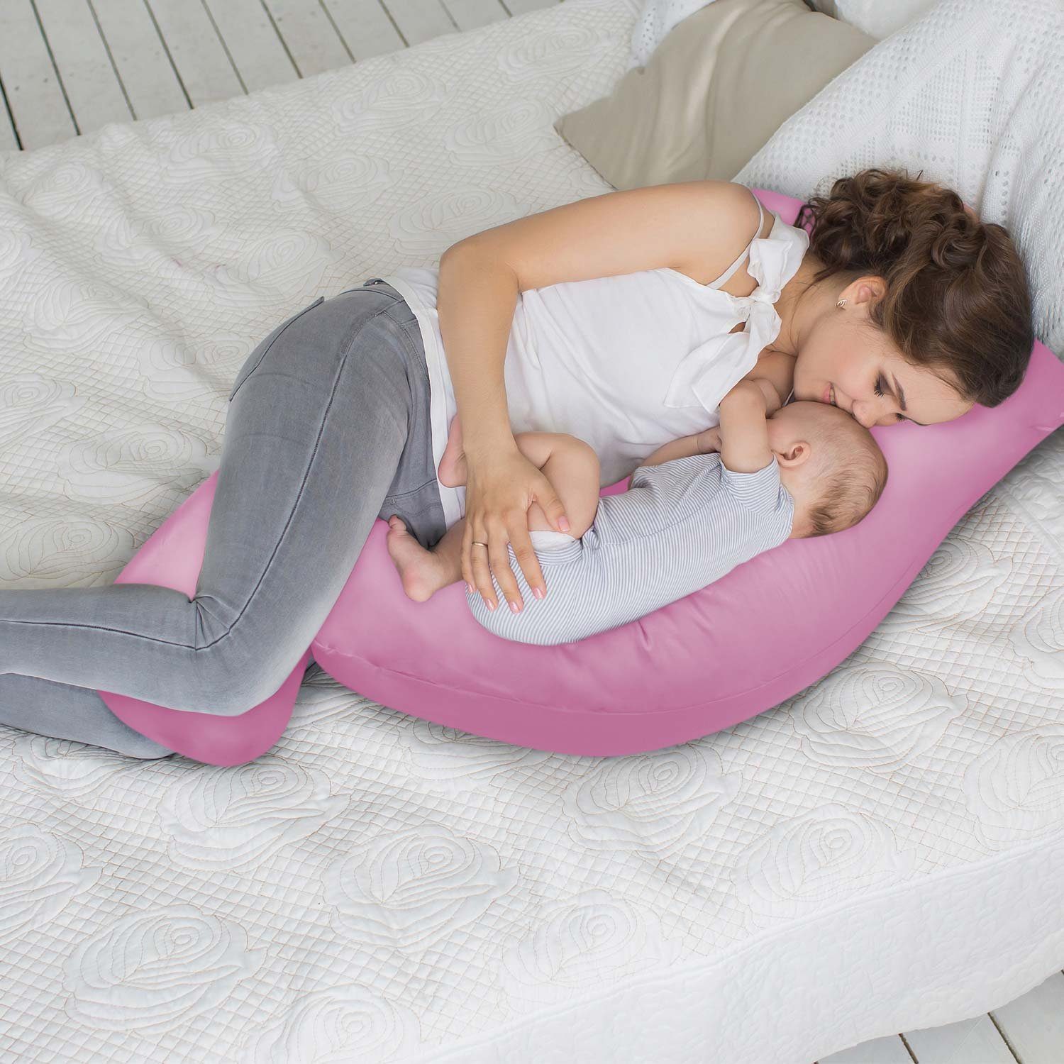Smoothy Stillkissen SMOOTHY Vollkörper Schwangerschaftskissen – U-förmiges Stillkissen, Baby-Kissen & Stillkissen in U-Form